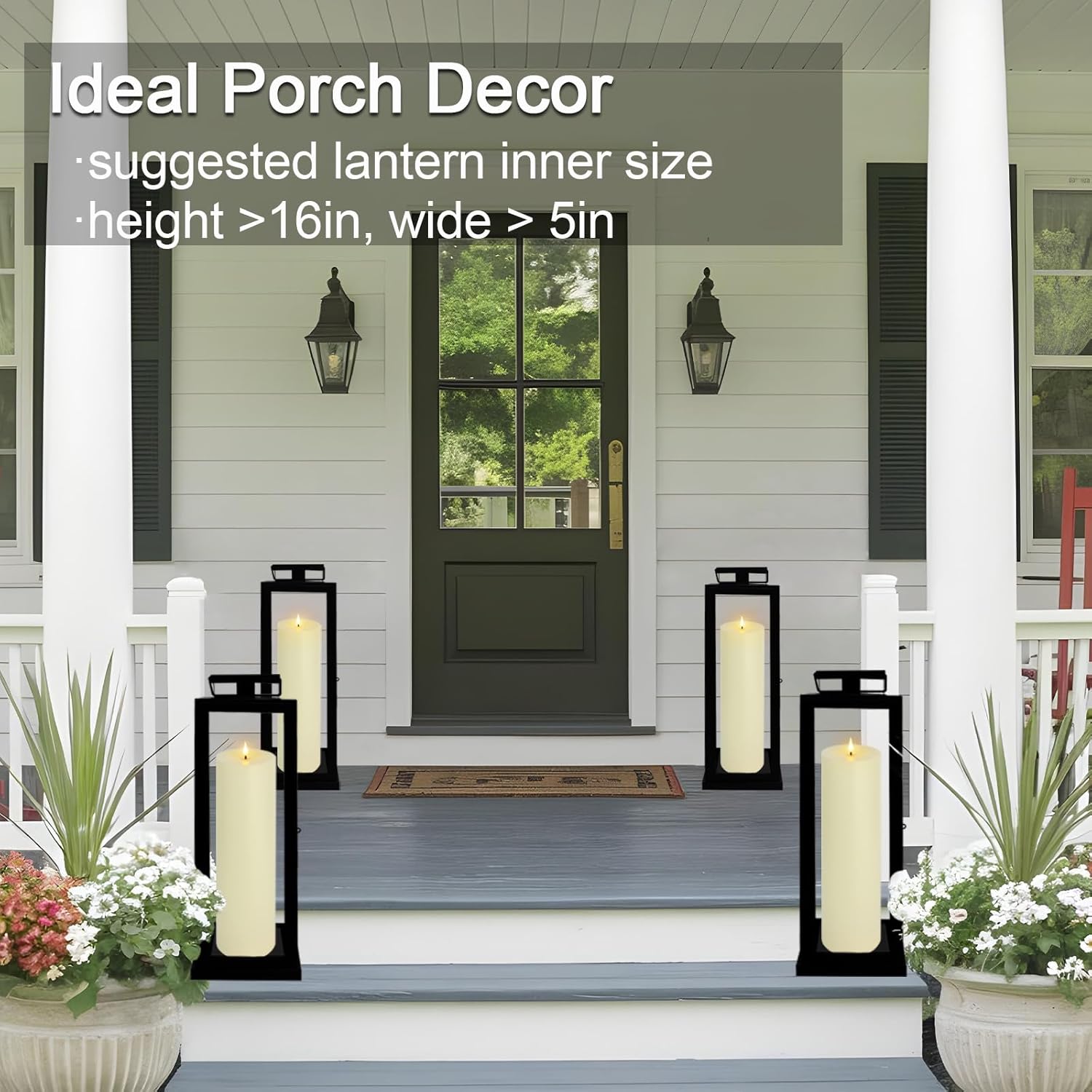 14" x 4" Large Outdoor Candles with Timer Waterproof, Remote Control Flickering Flameless Candles Battery Operated