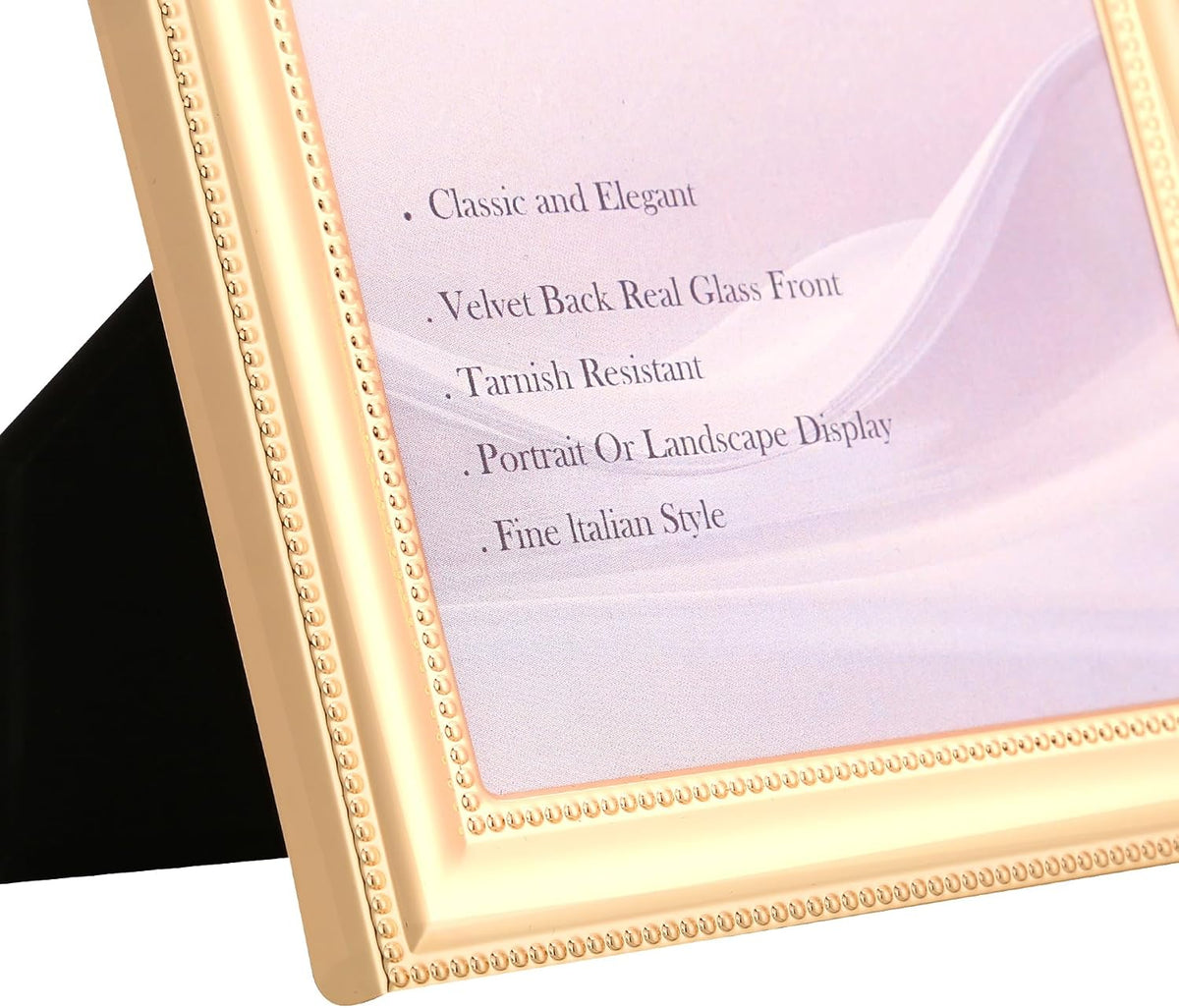 YiPinYin Classy Gold Plated 10x12'' Metal Beaded Picture Frames 2pack,with Acid Free Mat for 8x10'',Features Real Glass