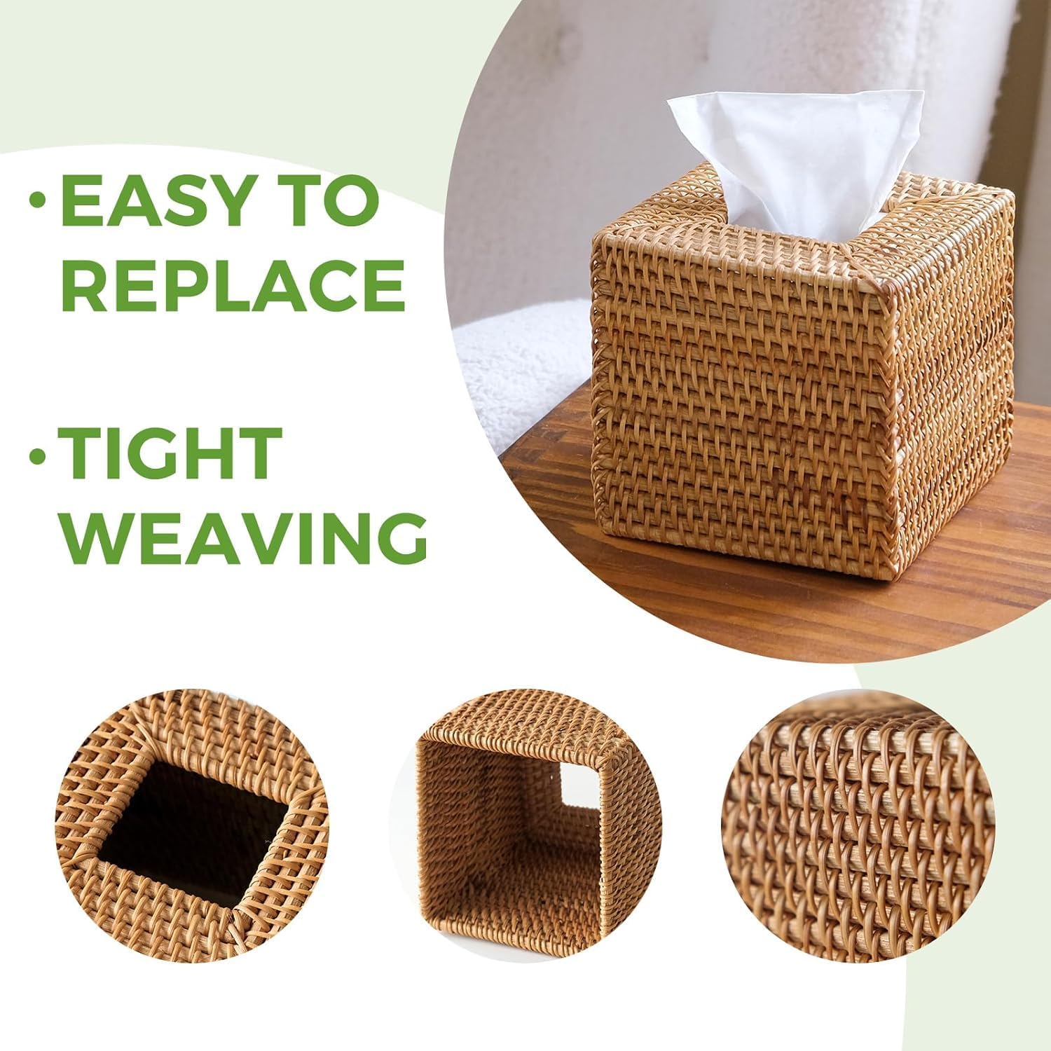 Wicker Napkin Holder / Natural / Set of 2