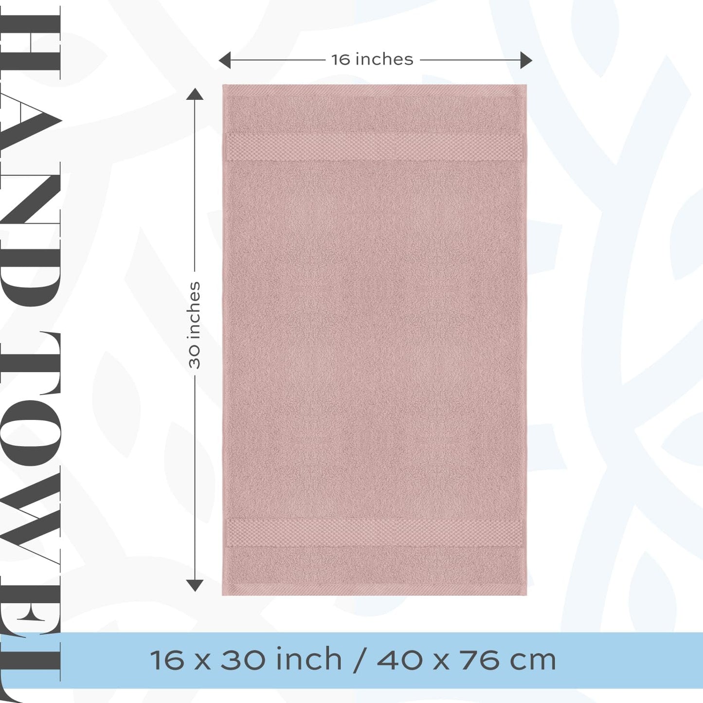 White Classic Luxury Pink Hand Towels - Soft 100% Turkish Cotton | Highly Absorbent Hotel spa Bathroom Towel Collection