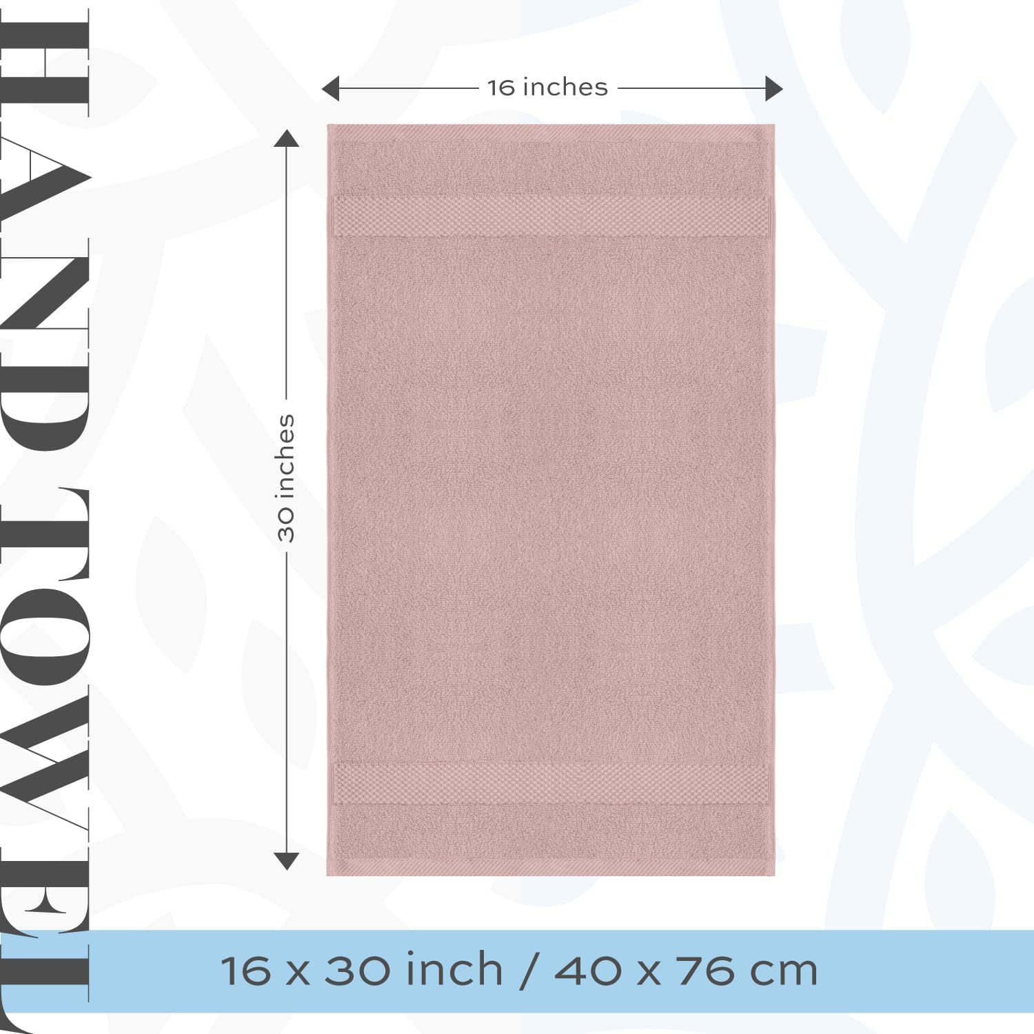 White Classic Luxury Pink Hand Towels - Soft 100% Turkish Cotton | Highly Absorbent Hotel spa Bathroom Towel Collection