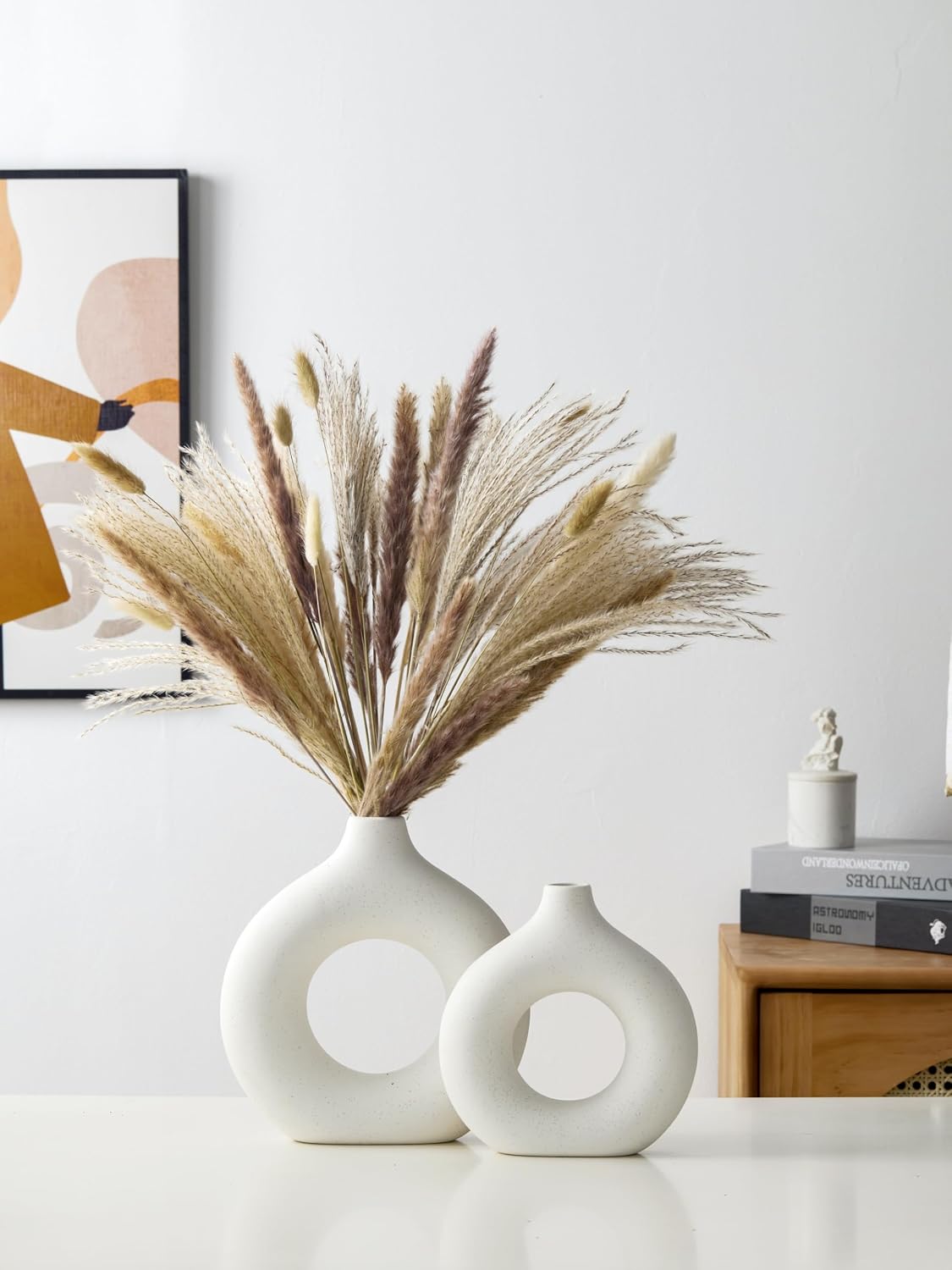 Modern Vase / Modern Donut-Shaped Decorative Vases / Beige / Extra Large + Large