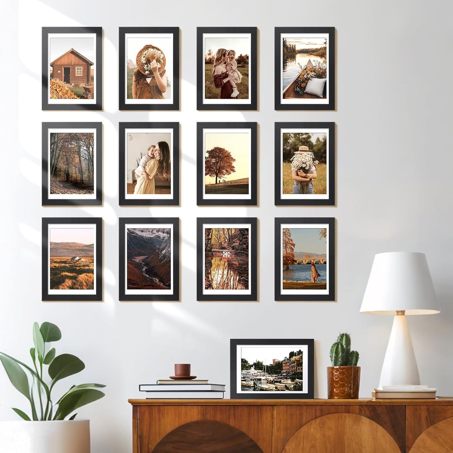 Picture Frames / Mat or Without / 4 x 6 / Black / Set of 10