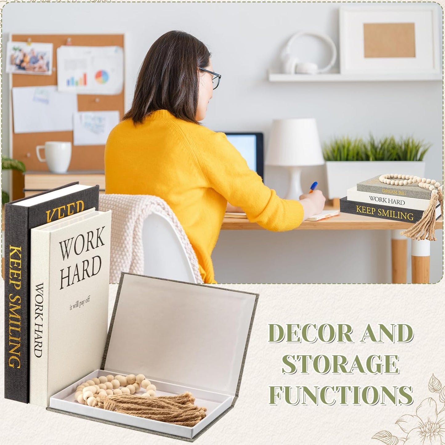 Aesthetic Decorative Books / Inspire / Black,white,gray / Set of 3