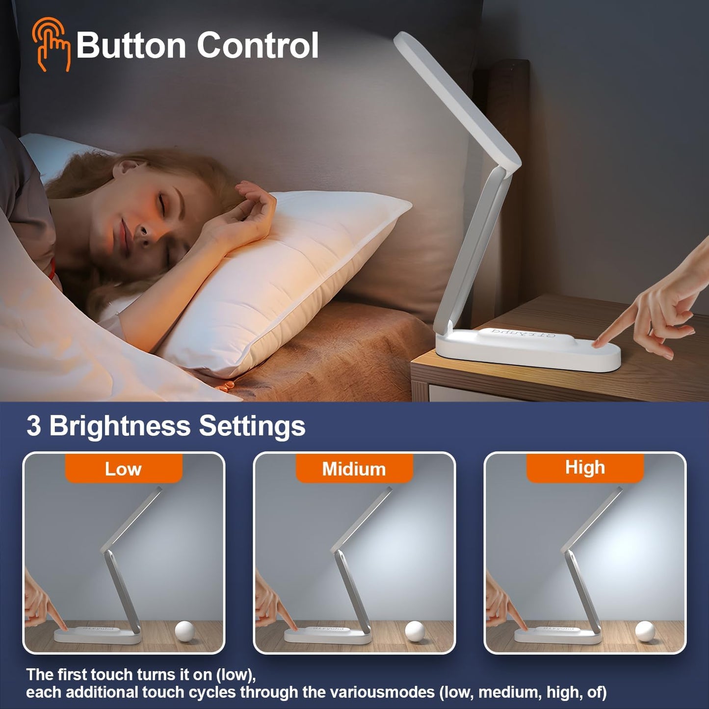 Giryuhd LED Desk Lamp for Office Home & Battery Operated Lamp Rechargeable Lamp Foldable & Portable Light, LED Desk