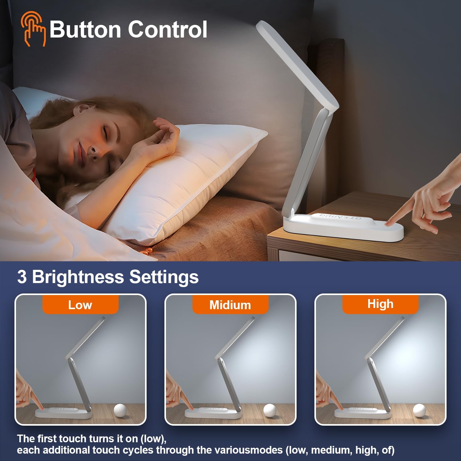 Giryuhd LED Desk Lamp for Office Home & Battery Operated Lamp Rechargeable Lamp Foldable & Portable Light, LED Desk