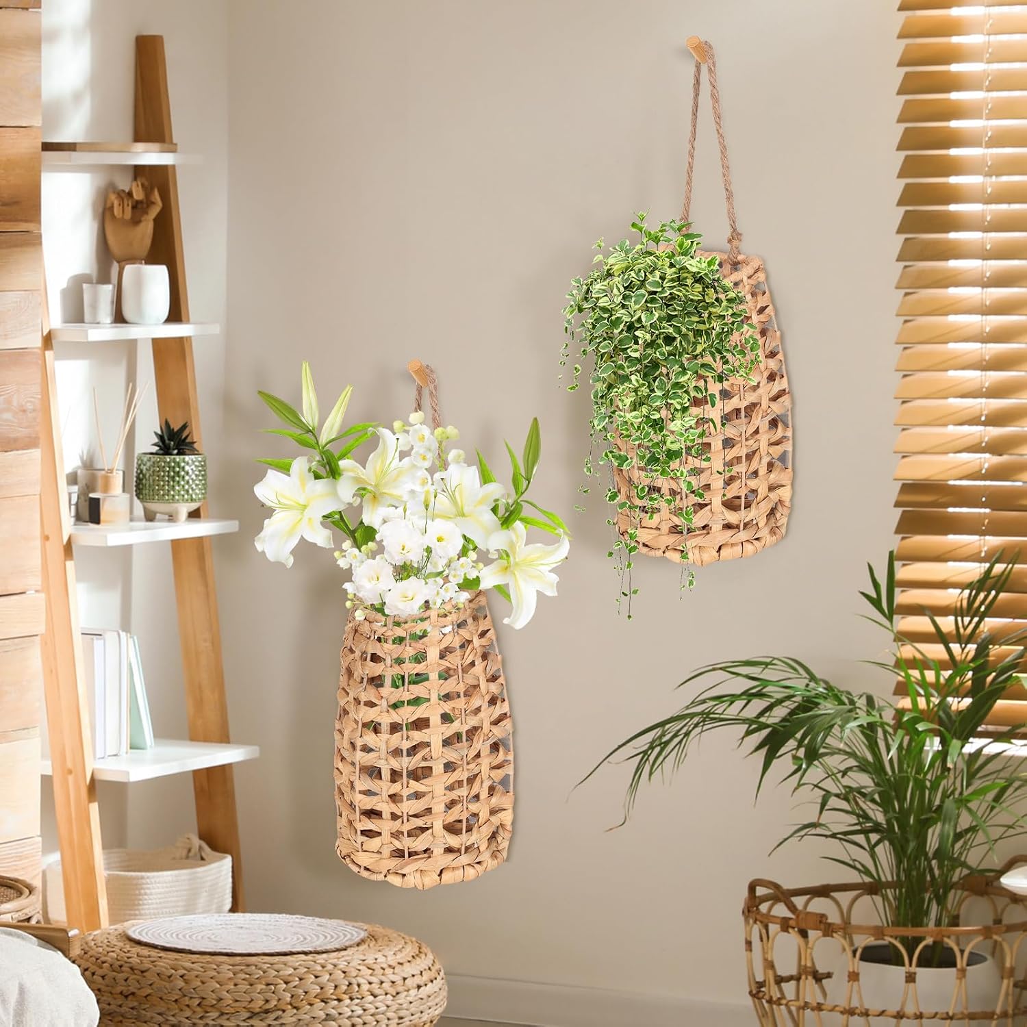 Water Hyacinth Woven Hanging Basket / Color2