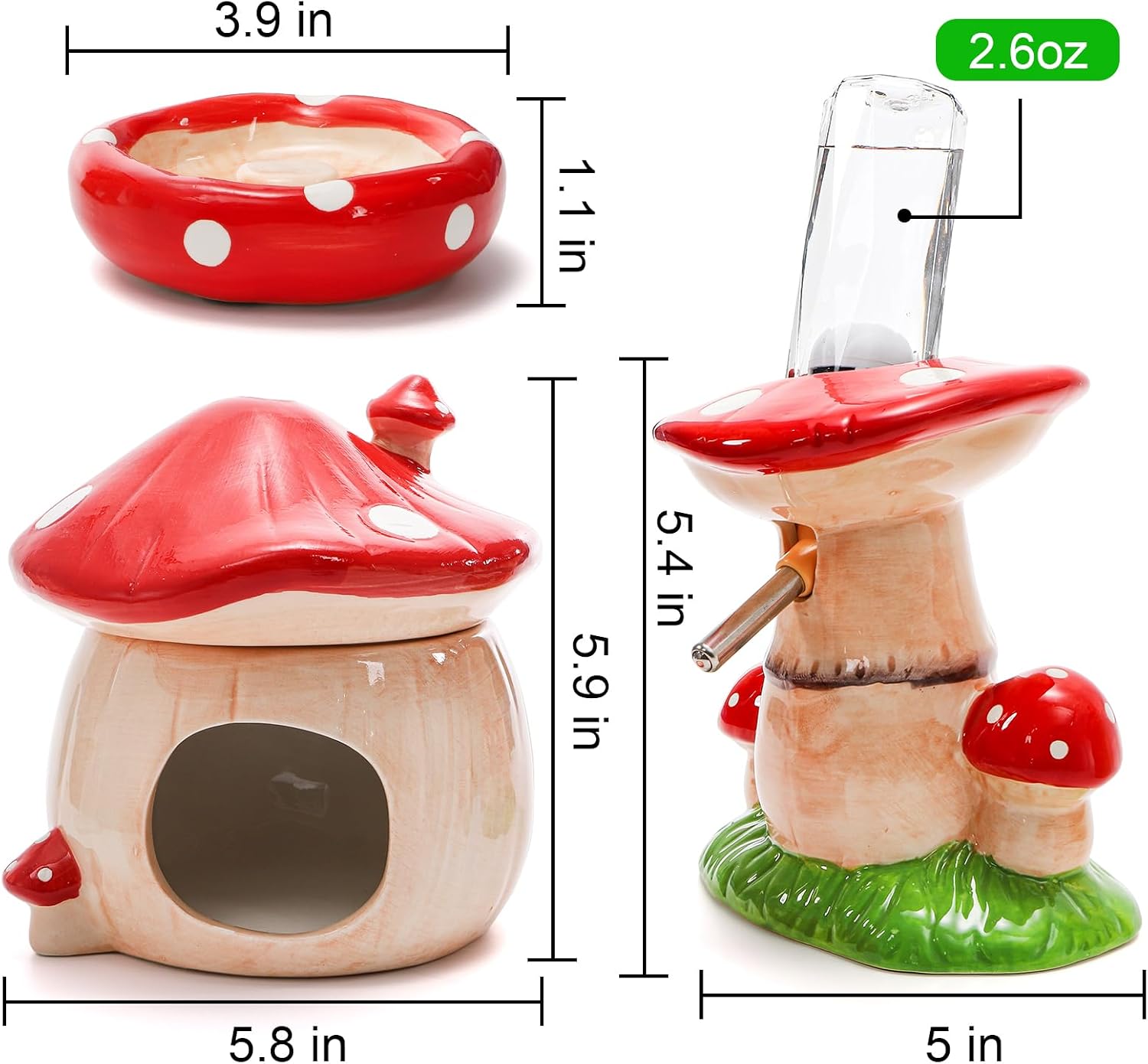 Stand / Ceramic Hamster Hideout / Set of 3