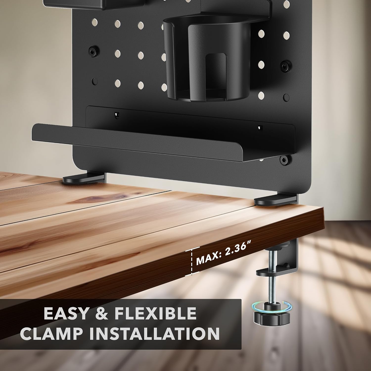 Mount-It! Clamp-On Magnetic Pegboard Organizer, 16.5x15.9 | No-drill desktop storage with 7 accessories, vertical or