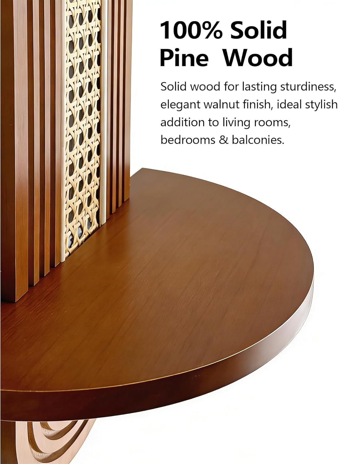 Floating Shelves / Rattan Plant Shelf / Walnut / Set of 2