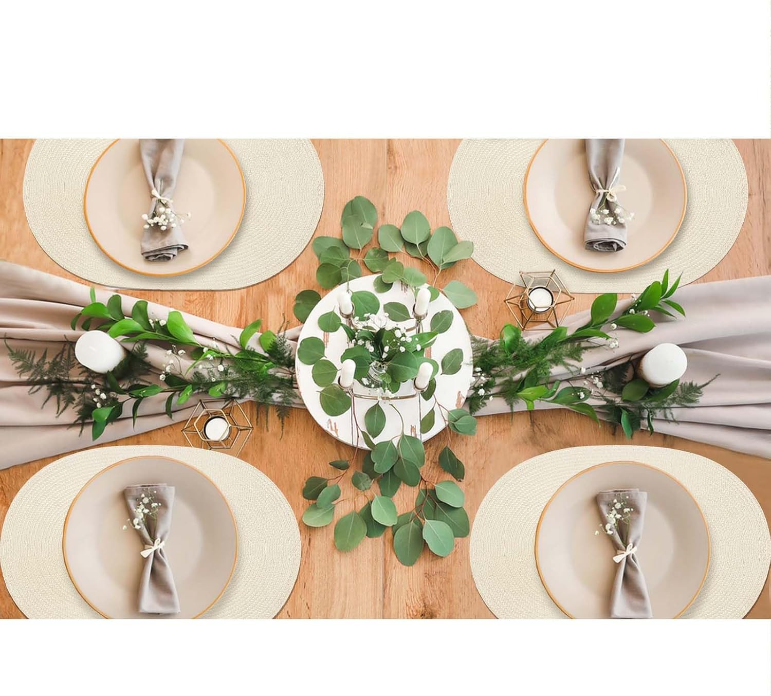 AHHFSMEI Placemats Set of 8 for Dining Table Washable Woven Non-Slip 18x12 inches Placemat Heat-Resistant Durable Table