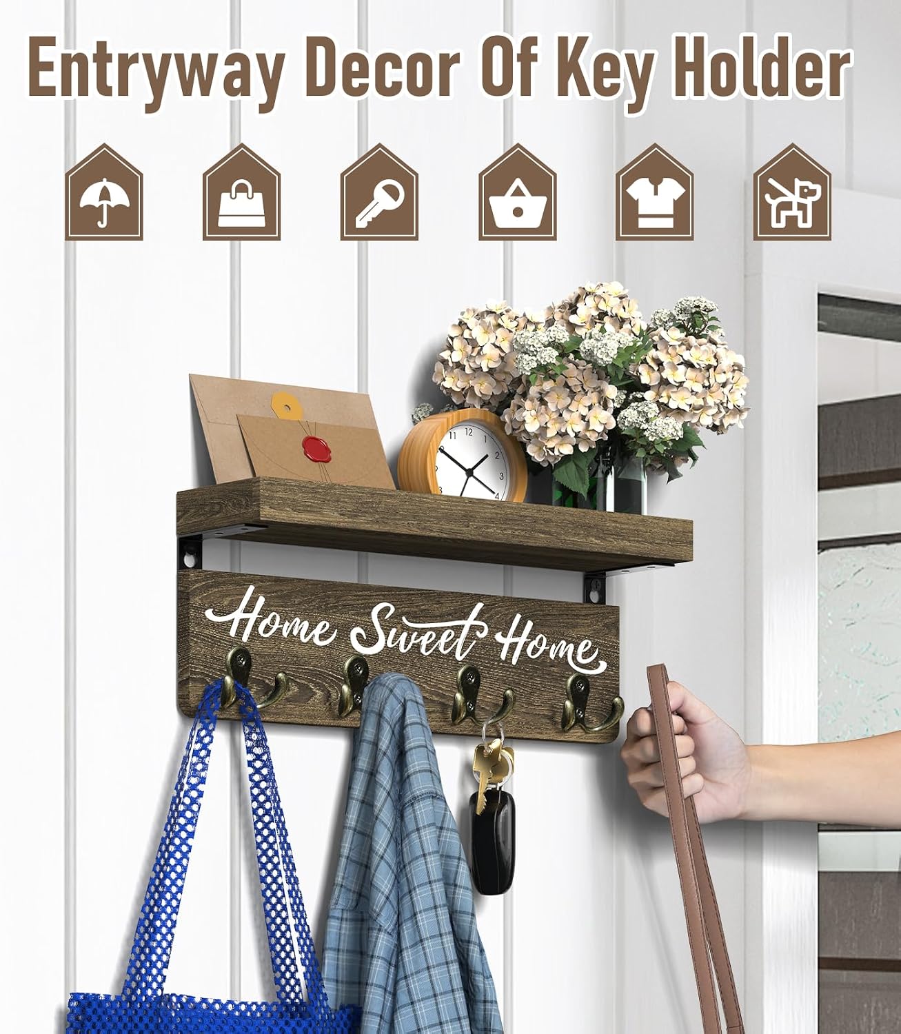Wooden Key Rack / Brown