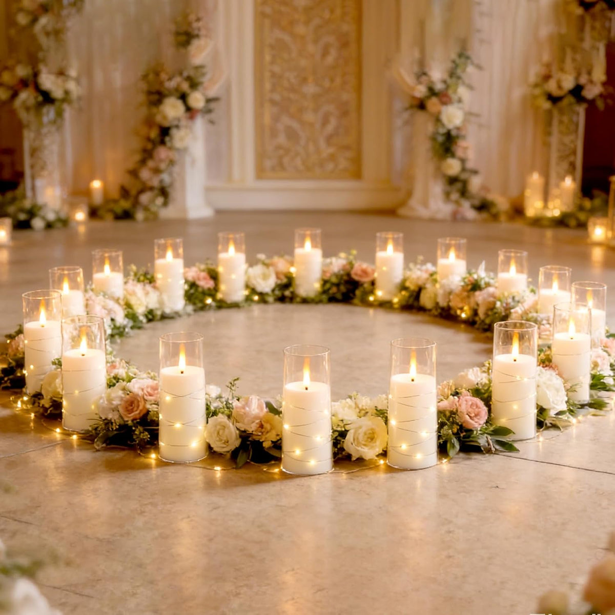 Flameless Candles,with Embedded Star String, Battery Operated Candles Flickering LED Pillar Candles with Remote Control
