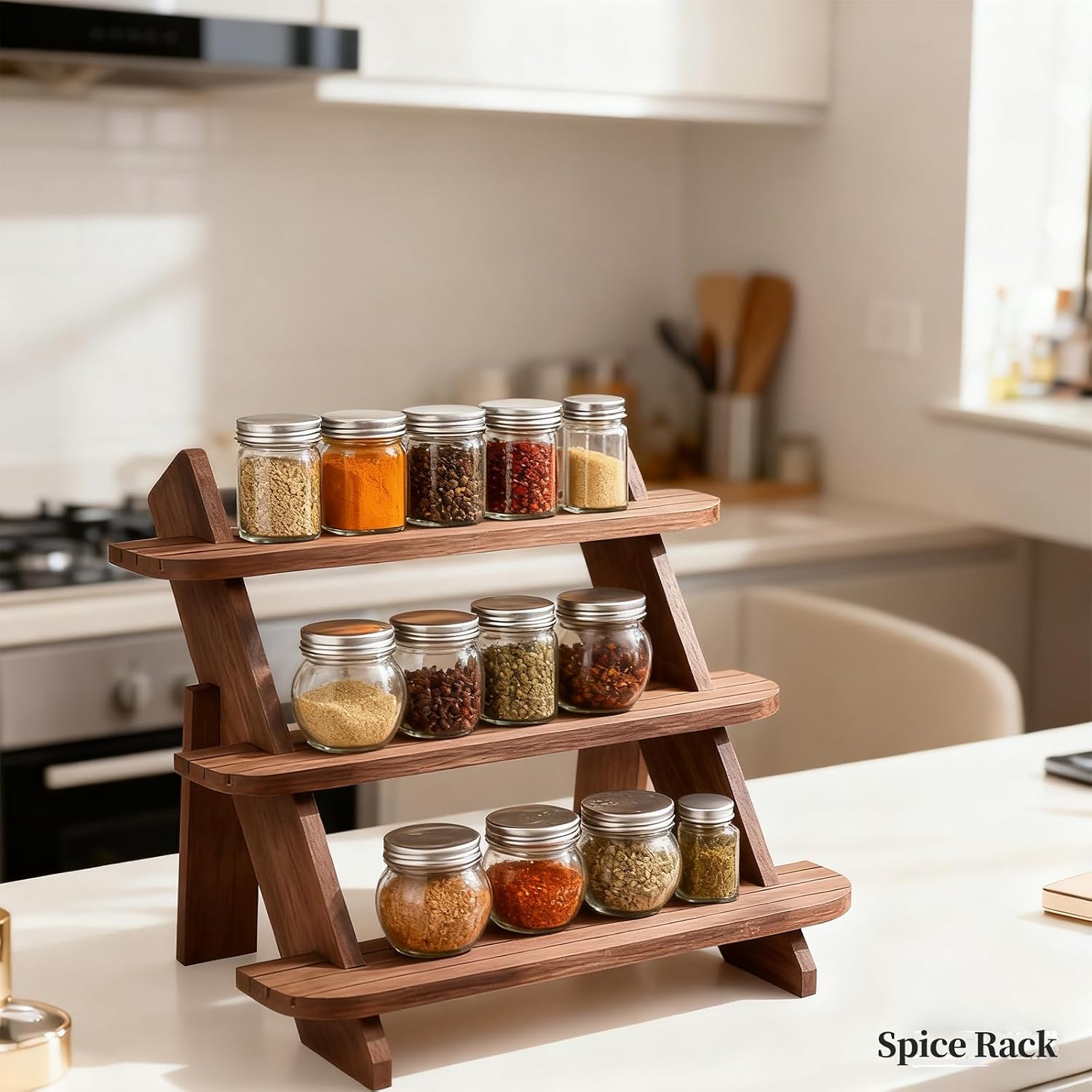 Wooden Display Stand / Walnut-3tier
