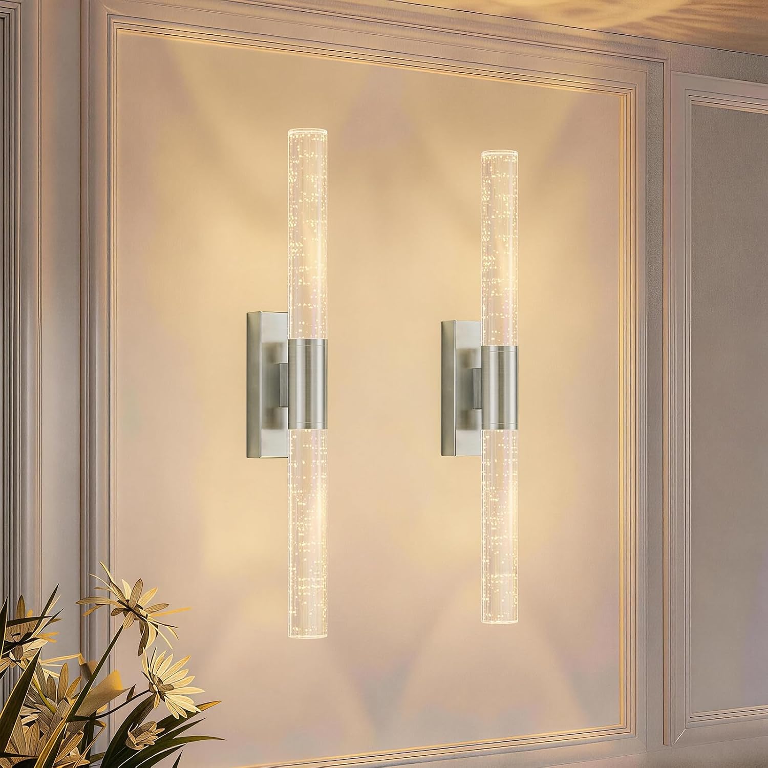 camuucci Battery Operated Wall Sconces Set of 2, Rechargeable Wall Lights