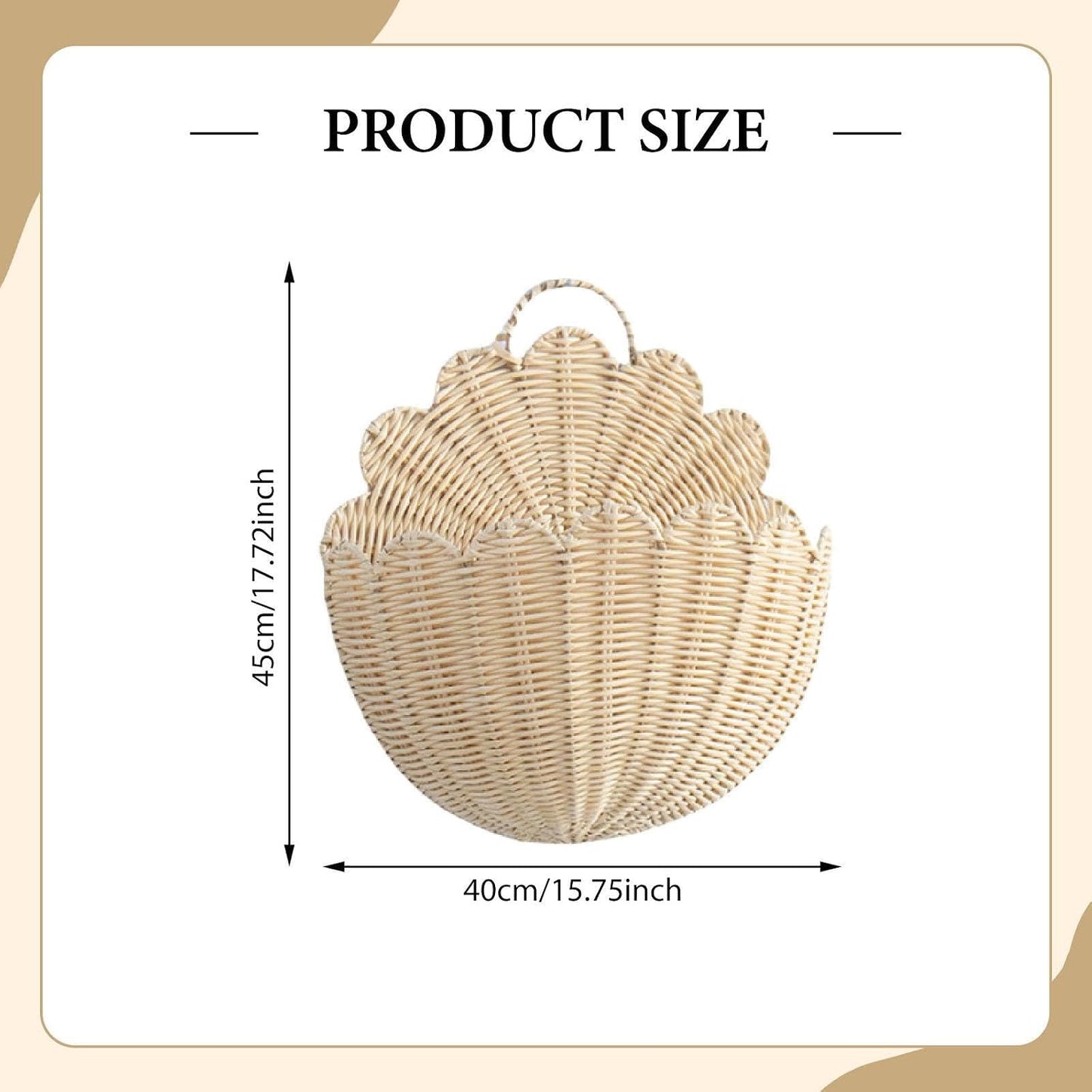 Wall Hanging Basket Storage Organizer Imitation Rattan Plants Multifunctional Decoration / Large
