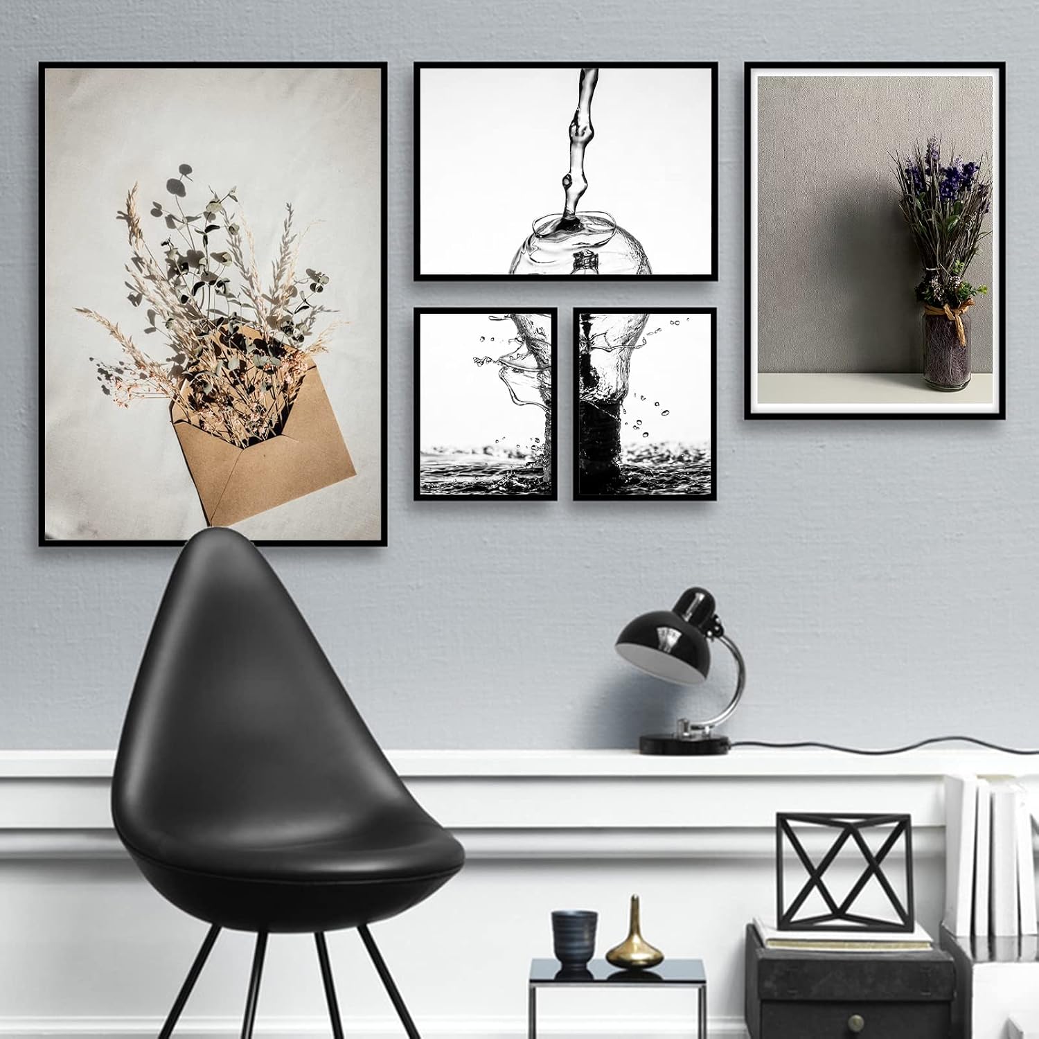 18x18 Picture Frame Set of 4, Black Gallery Wall Frames | Lightweight yet Sturdy with High-Clarity Panel, 18 x 18 Photo