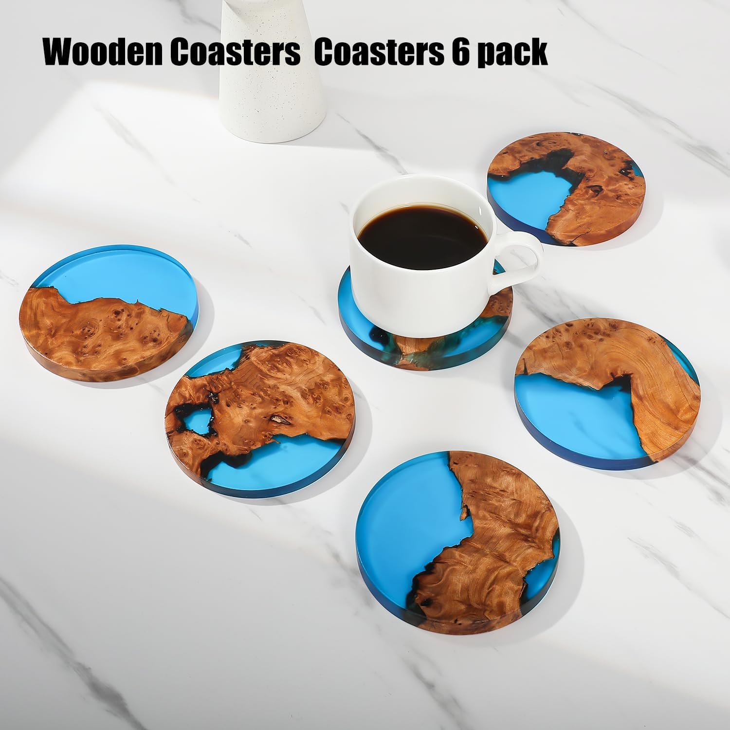 Holder / Wooden Beverage Coaster / Set of 6