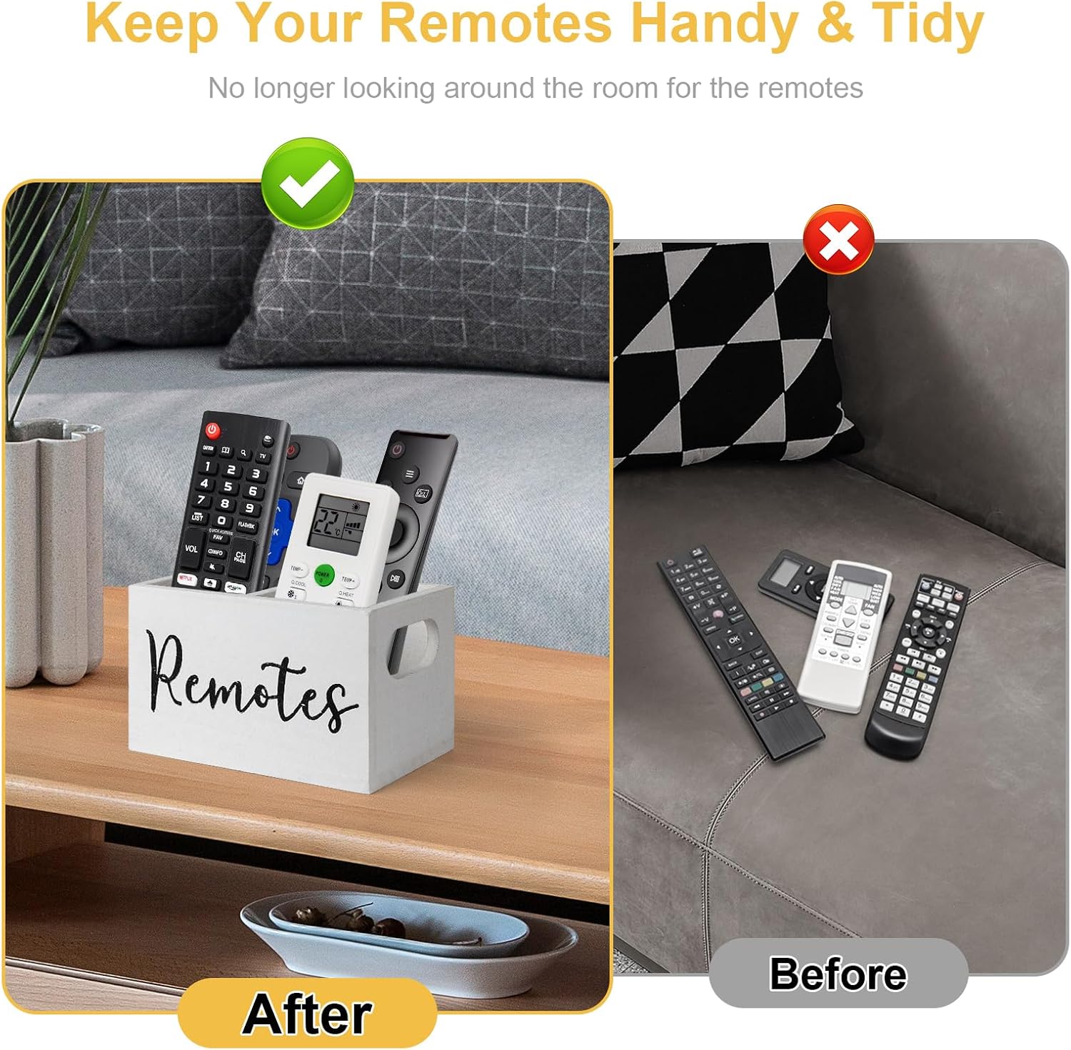 Remote Control Holder / White-2slot