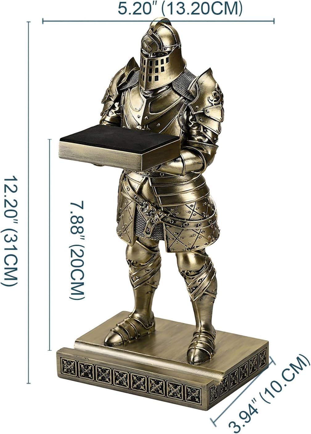 King's Guard Headphone Stand Watch Stand Jewelry Holder Tray Tower Bronze | 12.20 Inch Resin Warrior Pen Holder Cell