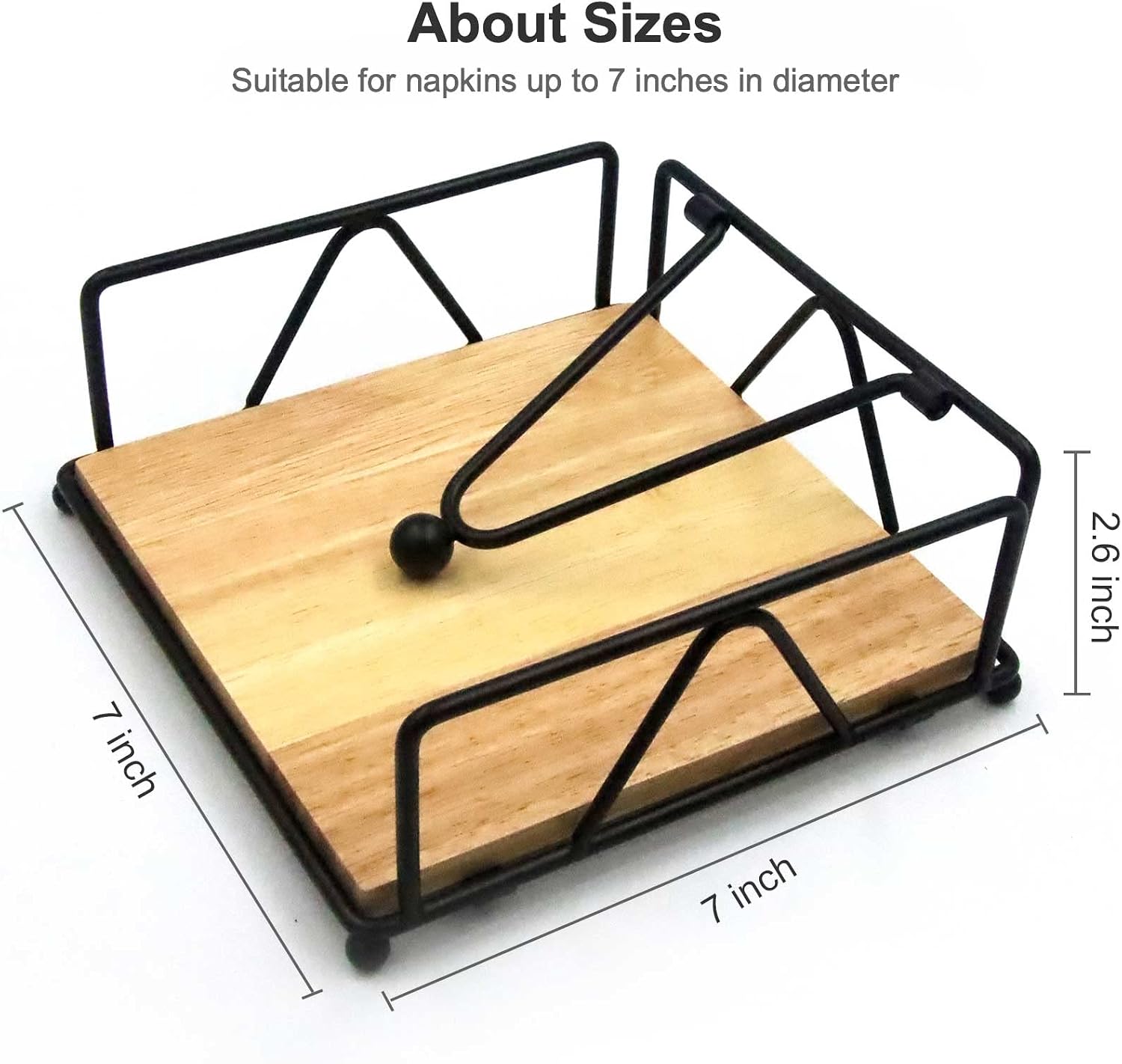 Metal and Wood Napkin Holder