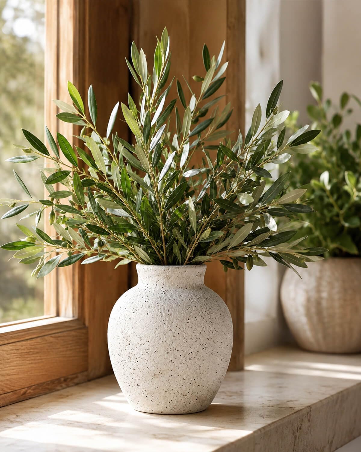 Rustic Ceramic Vase / White / 6.1 Inch