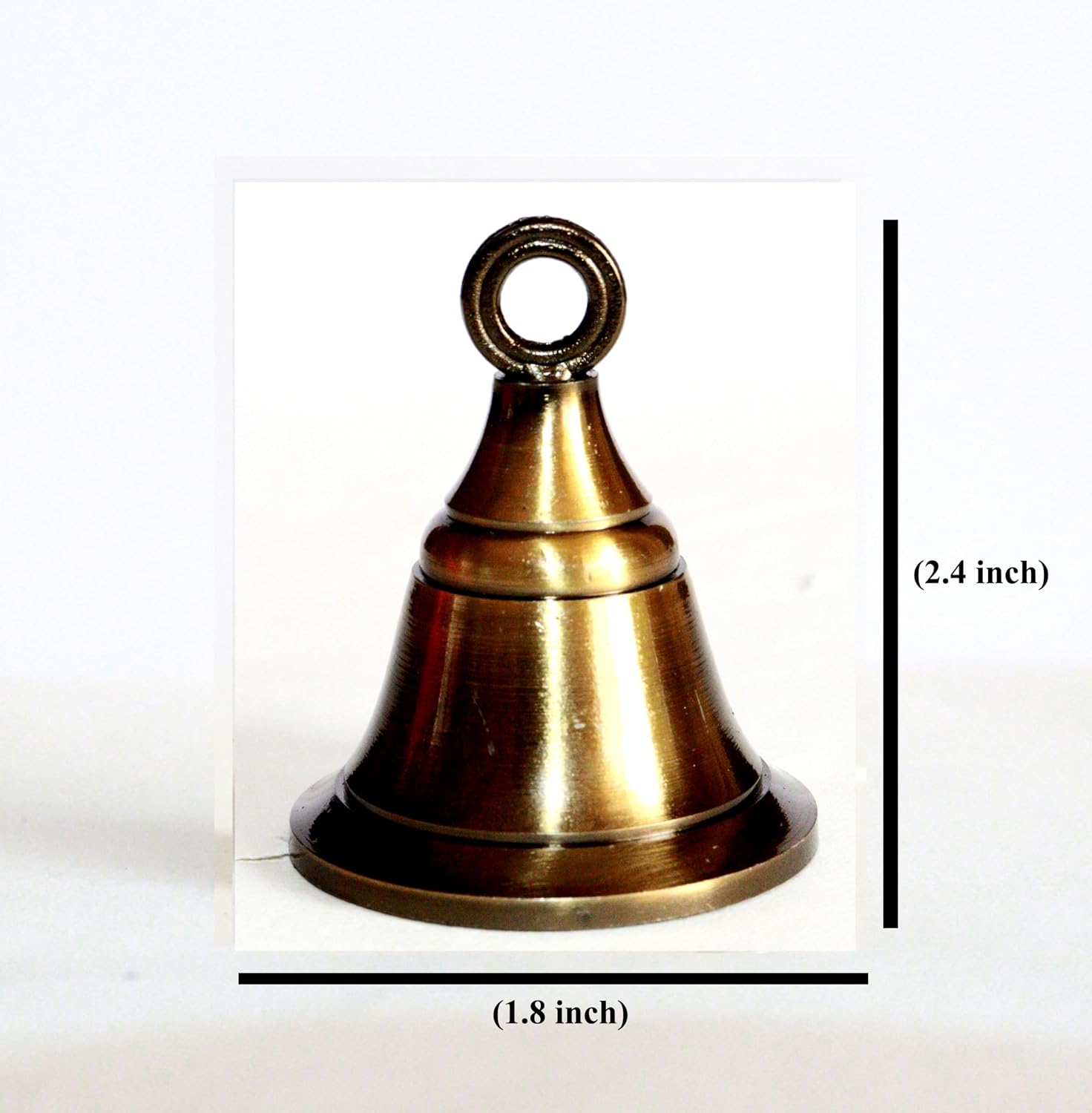 Solid Brass Pooja Bells with J Hook Home Decor Christmas Bell Wall Hanging Jingle Bell Ornaments New (24, Antique Look