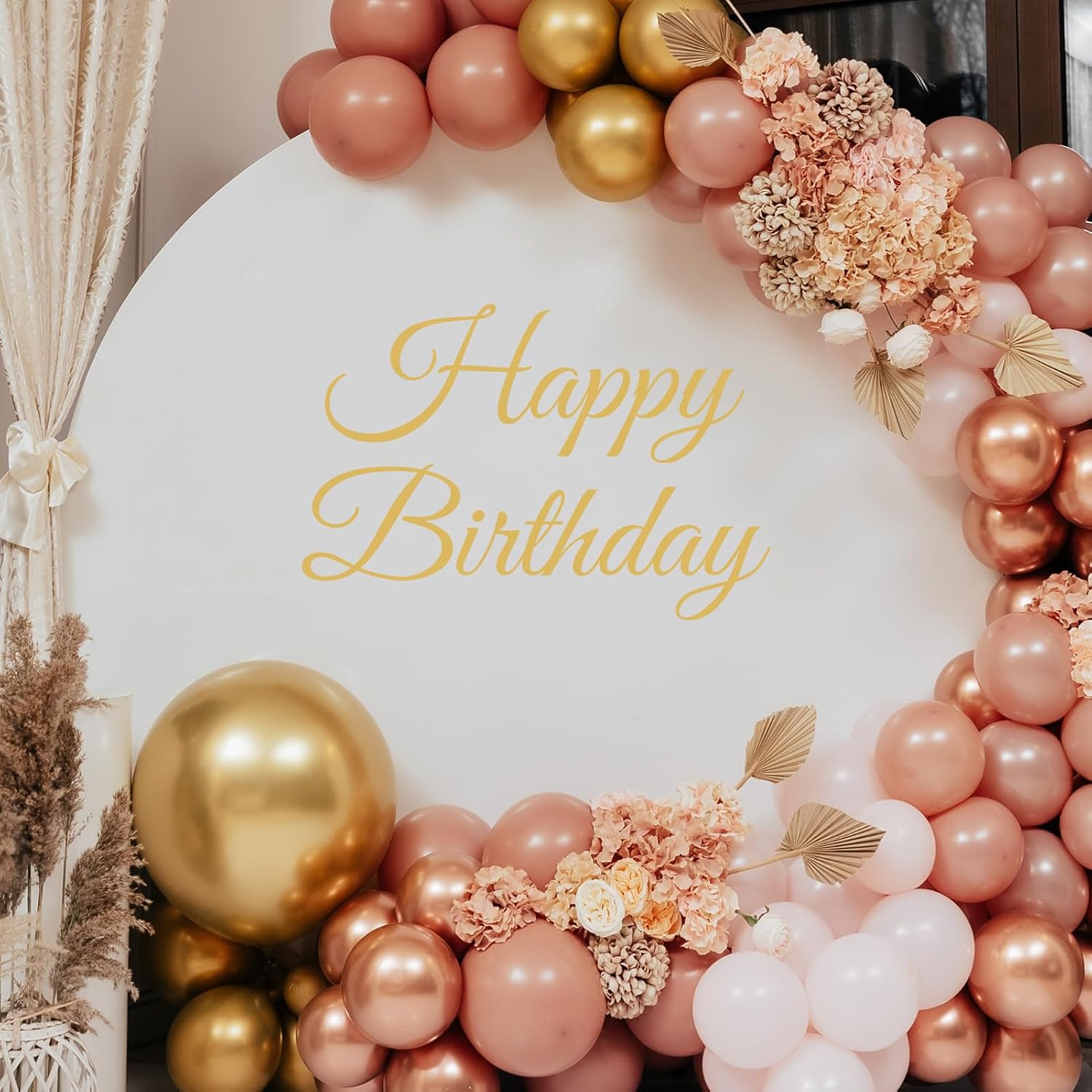 Happy Birthday Party Decal for Women Men / Gold
