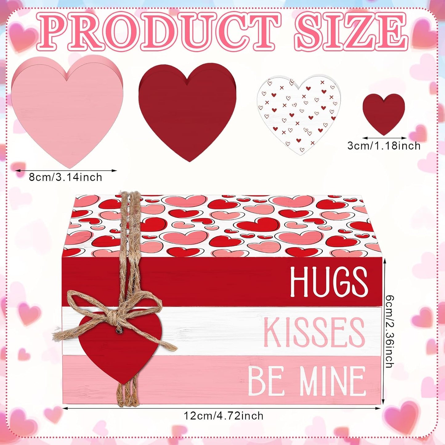 Valentine's Day Decorations Table Decor Rustic Wooden Signs Valentines Tiered / Heart / Set of 4