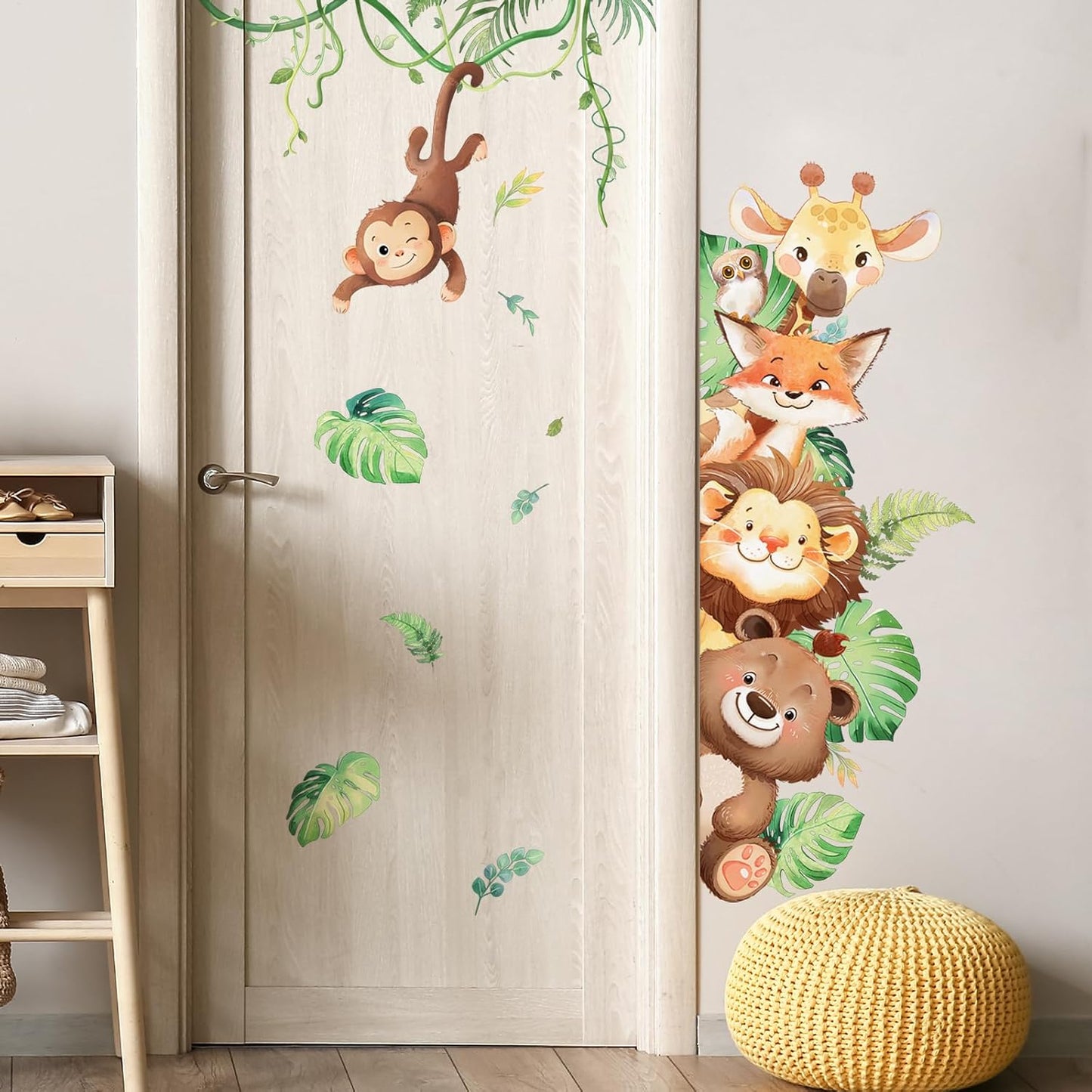 Jungle Animals Wall Stickers Cartoon Safari Animal Wall Decals Fox Bear / Vertical-6 Forest Animals