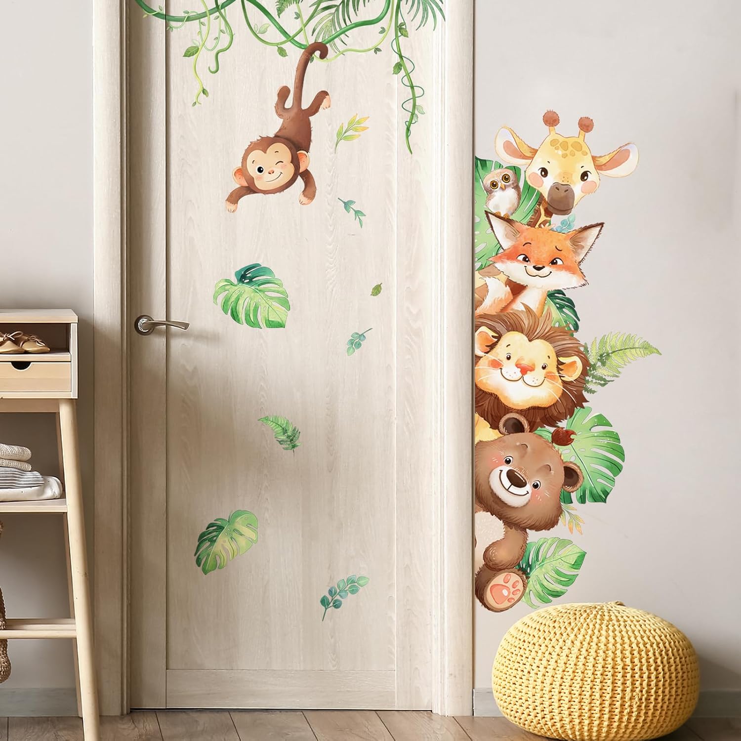 Jungle Animals Wall Stickers Cartoon Safari Animal Wall Decals Fox Bear / Vertical-6 Forest Animals