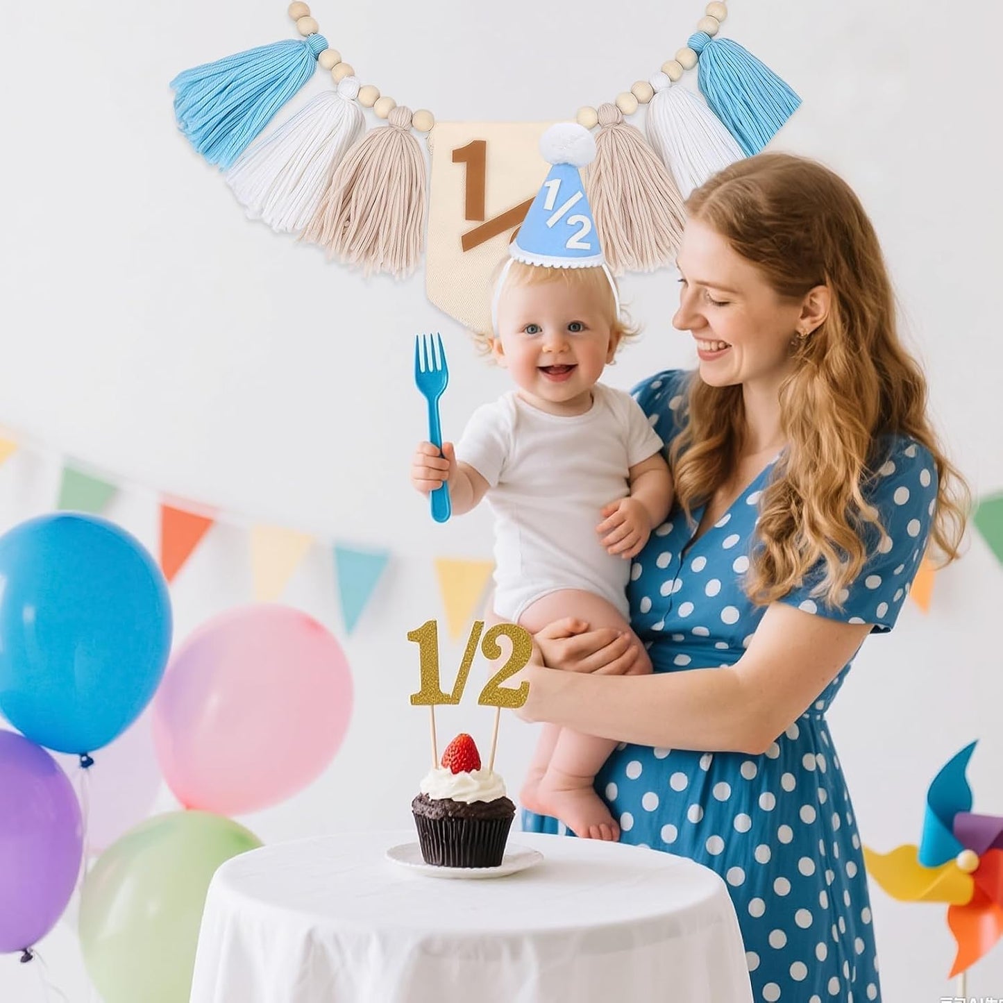 1/2 High Chair Banner / Blue