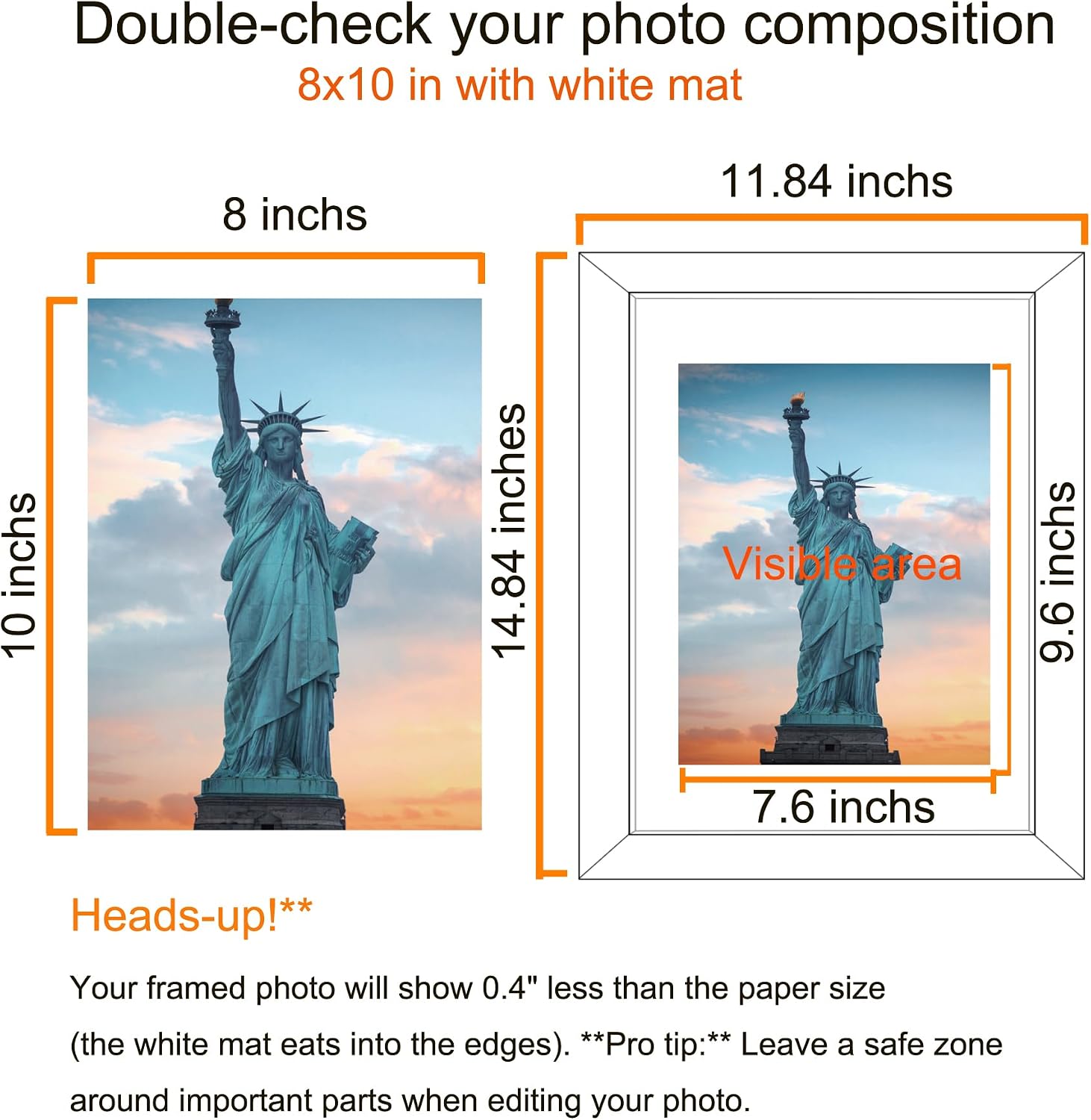 SESEAT 11x14 Picture Frames Display Pictures 8x10 With mat or 11x14 Prints Without Mat,Wall Mounting,Brown,6PCS