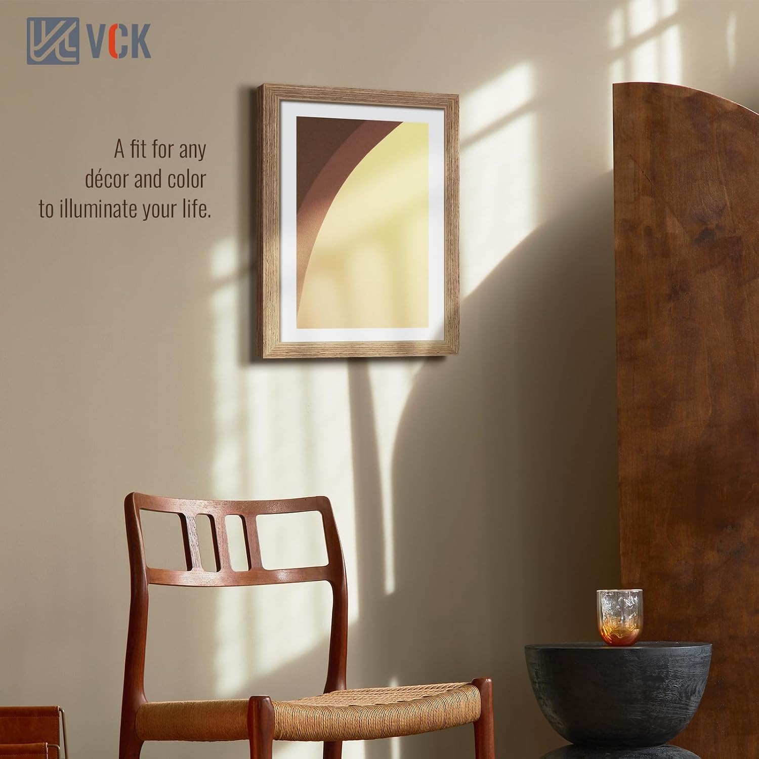 VCK 13x19 Frames 3 Pack, Walnut Poster Frame MDF Wood with Polished Plexiglass, Wall Mounting Horizontal & Vertical