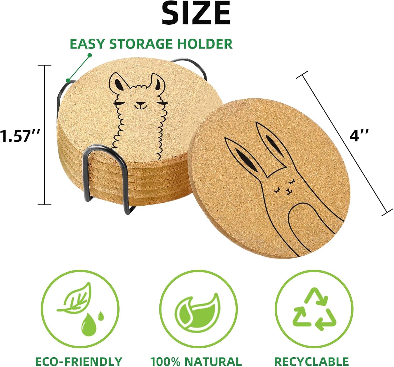 Holder / Coasters for Drinks / Animals / Set of 6