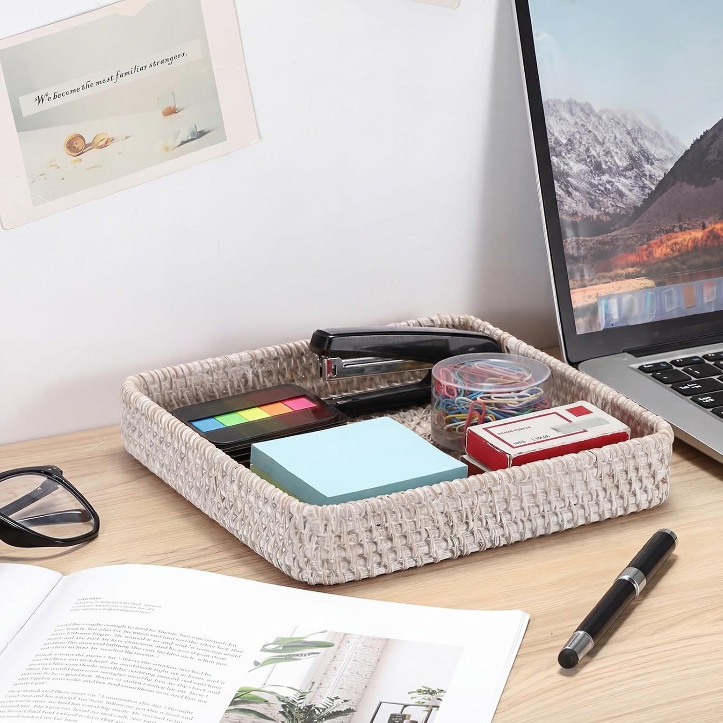 Small Remote Basket / White / 8.1 x 1.5 x 8.1