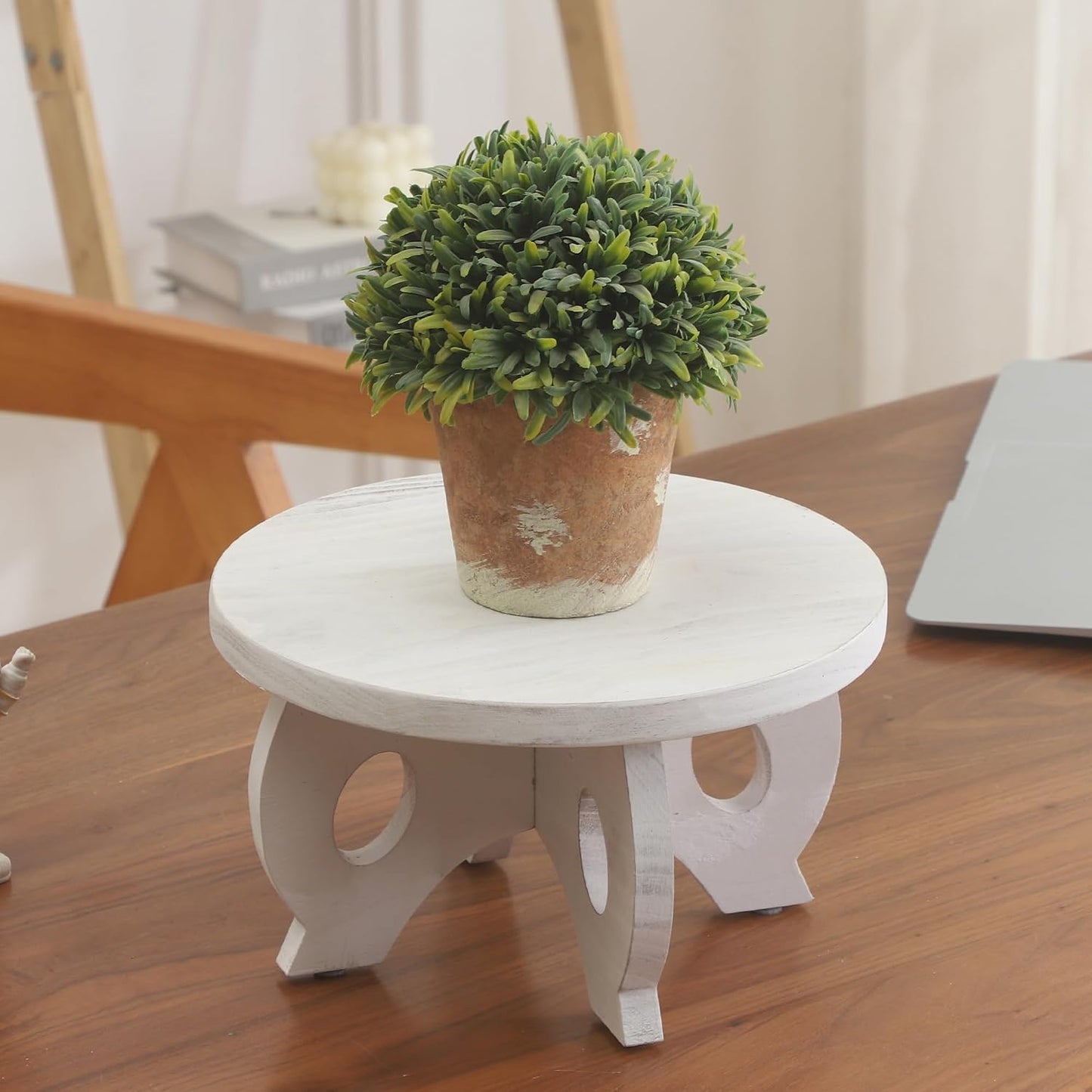 Small Plant Stand Kitchen Display Stand 10 inch Plant Holder Plant Stool Round Stand Risers Farmhouse Rustic Balcony