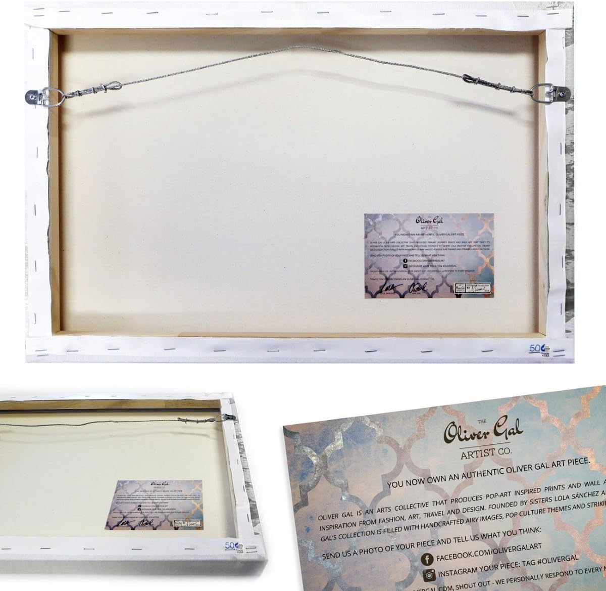 The Oliver Gal Artist Co. Fashion and Glam Wall Art / 20"L x 20"W / Canvas Print / Black / 20 x 20