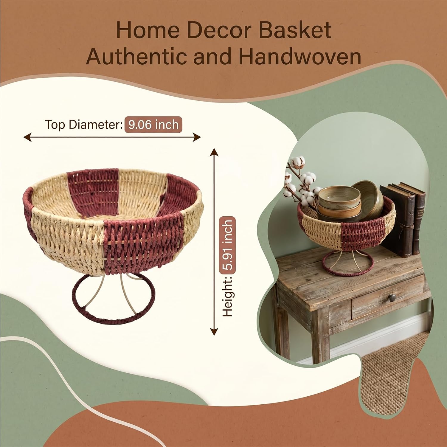 Handmade Paper Rope Basket / Small