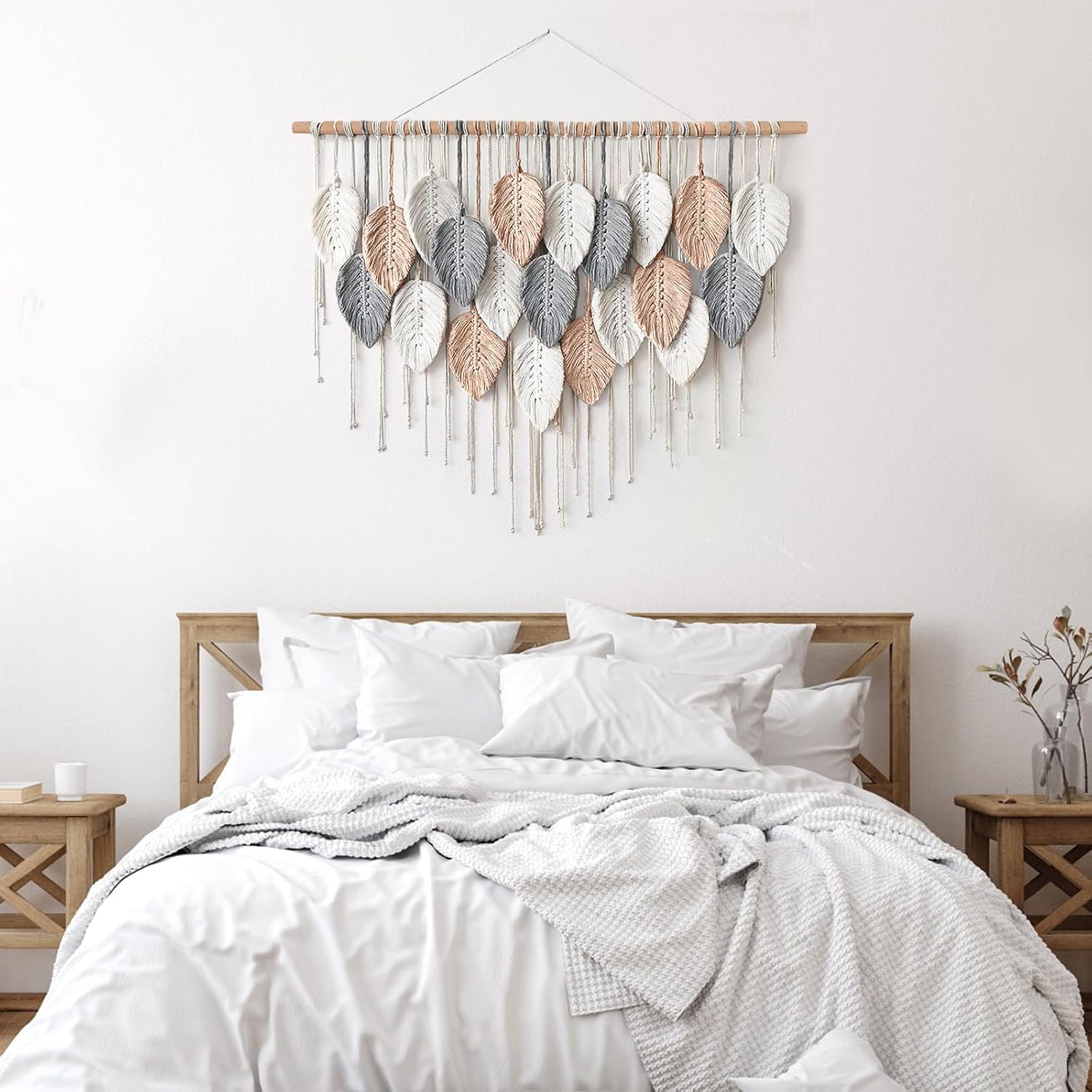 Boho Woven Tapestry / Pink Beige-39"w x 29.5"L