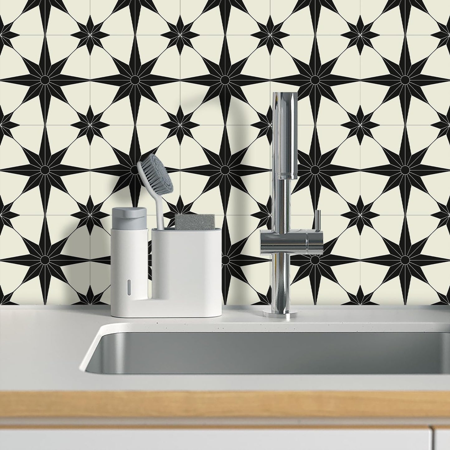 Peel and Stick Self Adhesive Removable Tiles Backsplash / 8 x 8 / Set of 16