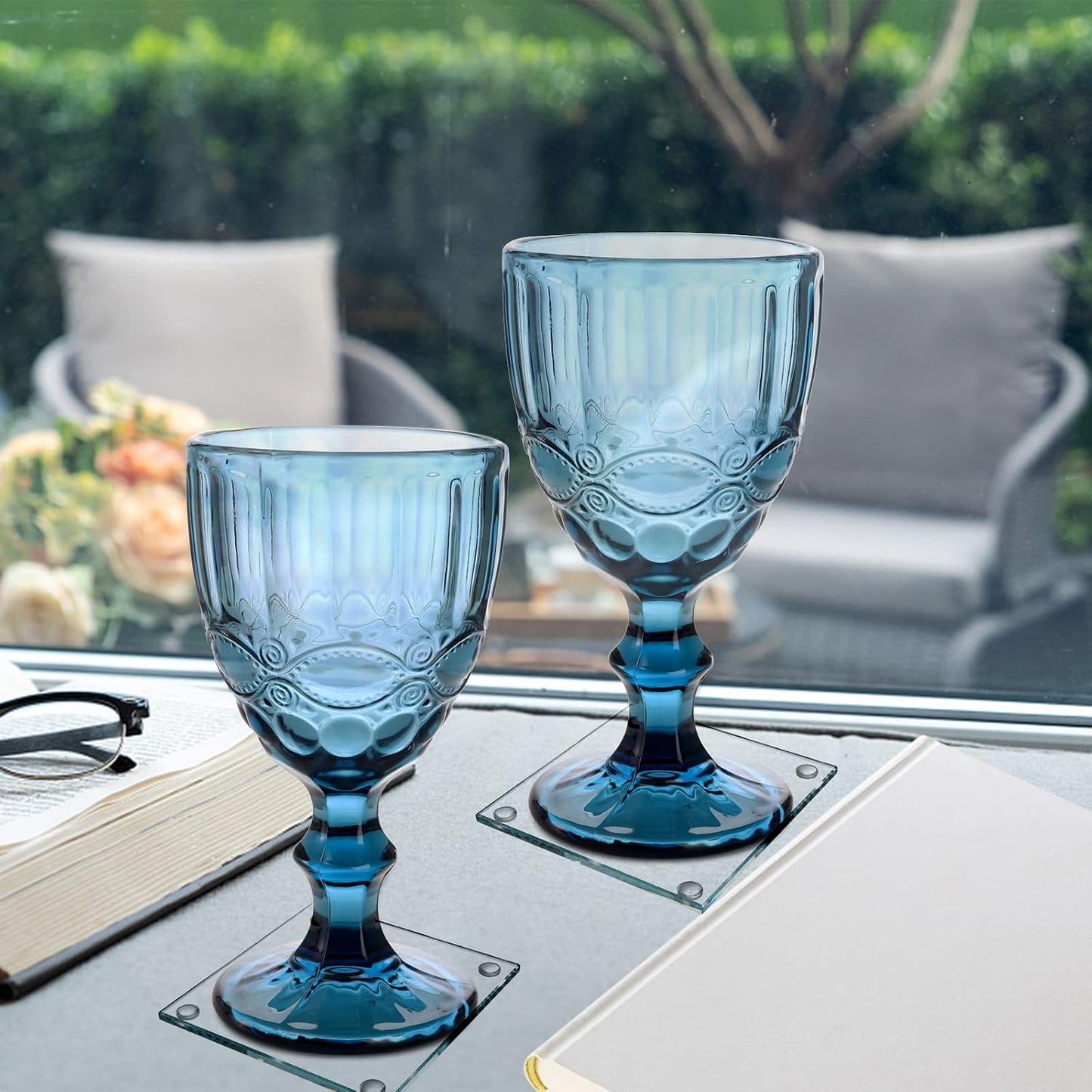 Decorative Glass Plates / Clear / 3.5 x 3.5 / Set of 6