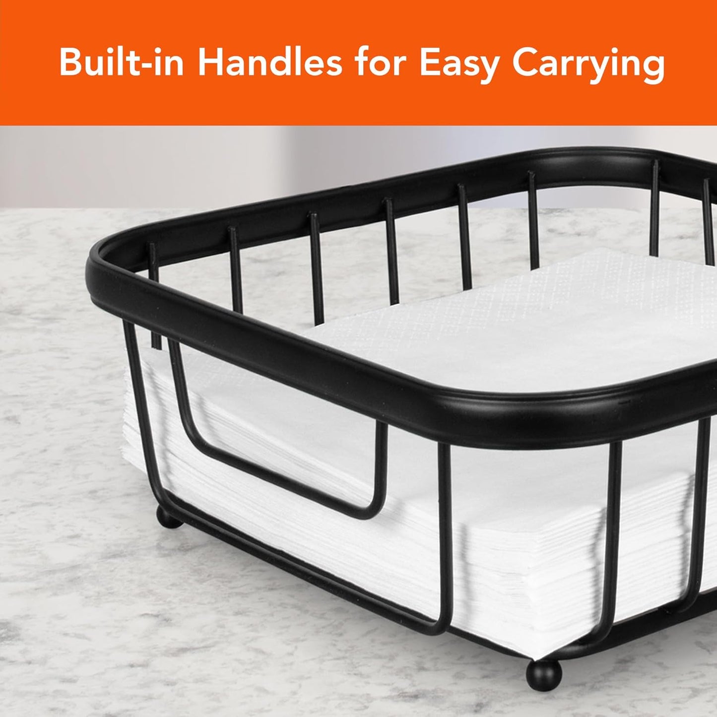 Ashley Napkin Holder Basket / Black / Flat