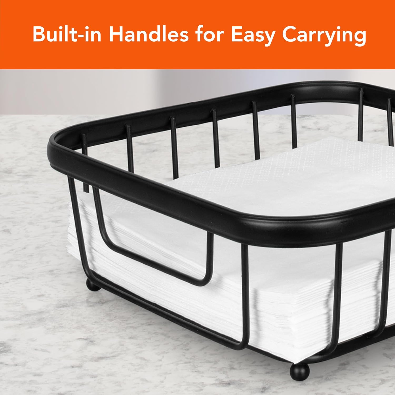 Ashley Napkin Holder Basket / Black / Flat