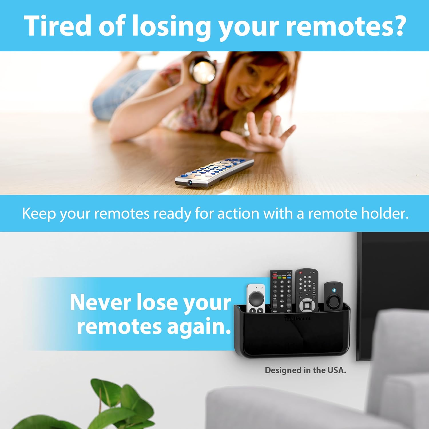 Hole-Free Remote Holder / Black