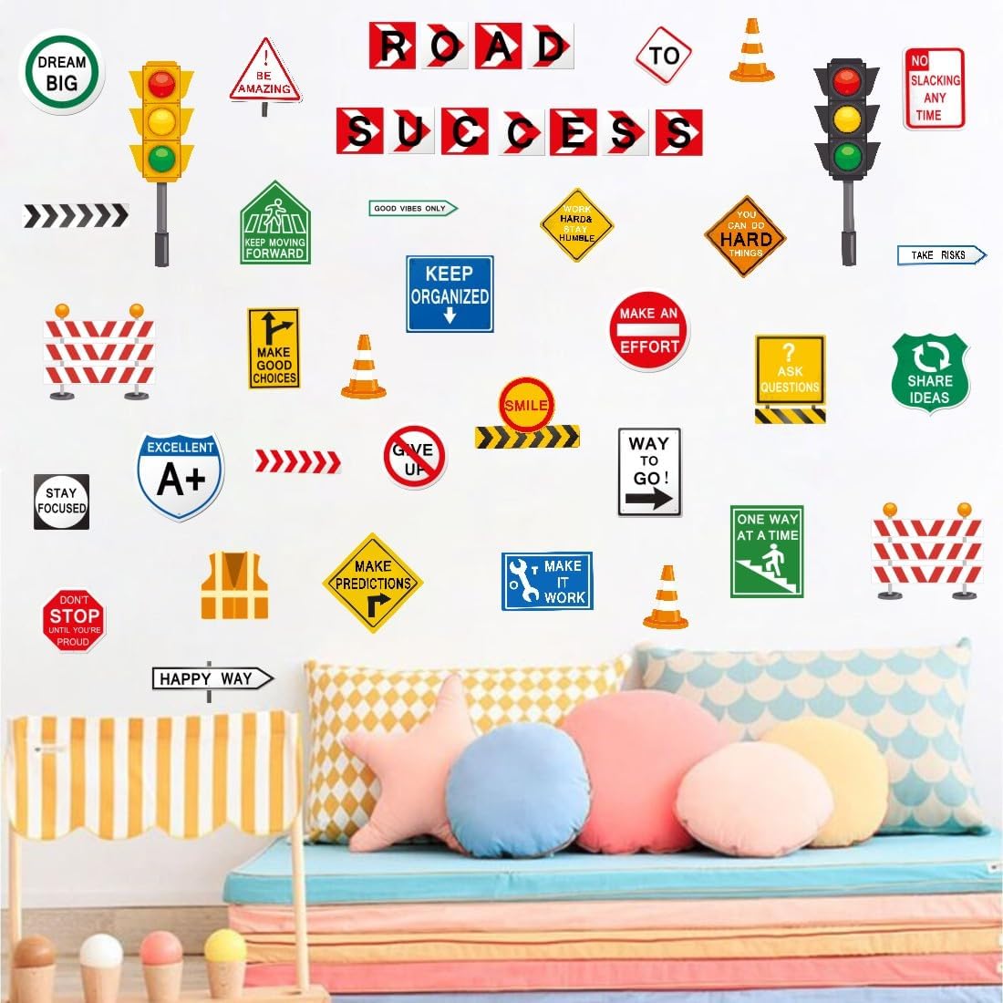 Wall Decal / Inspirational Quote Traffic Sign Vinyl Wall Stickers / Road To Success