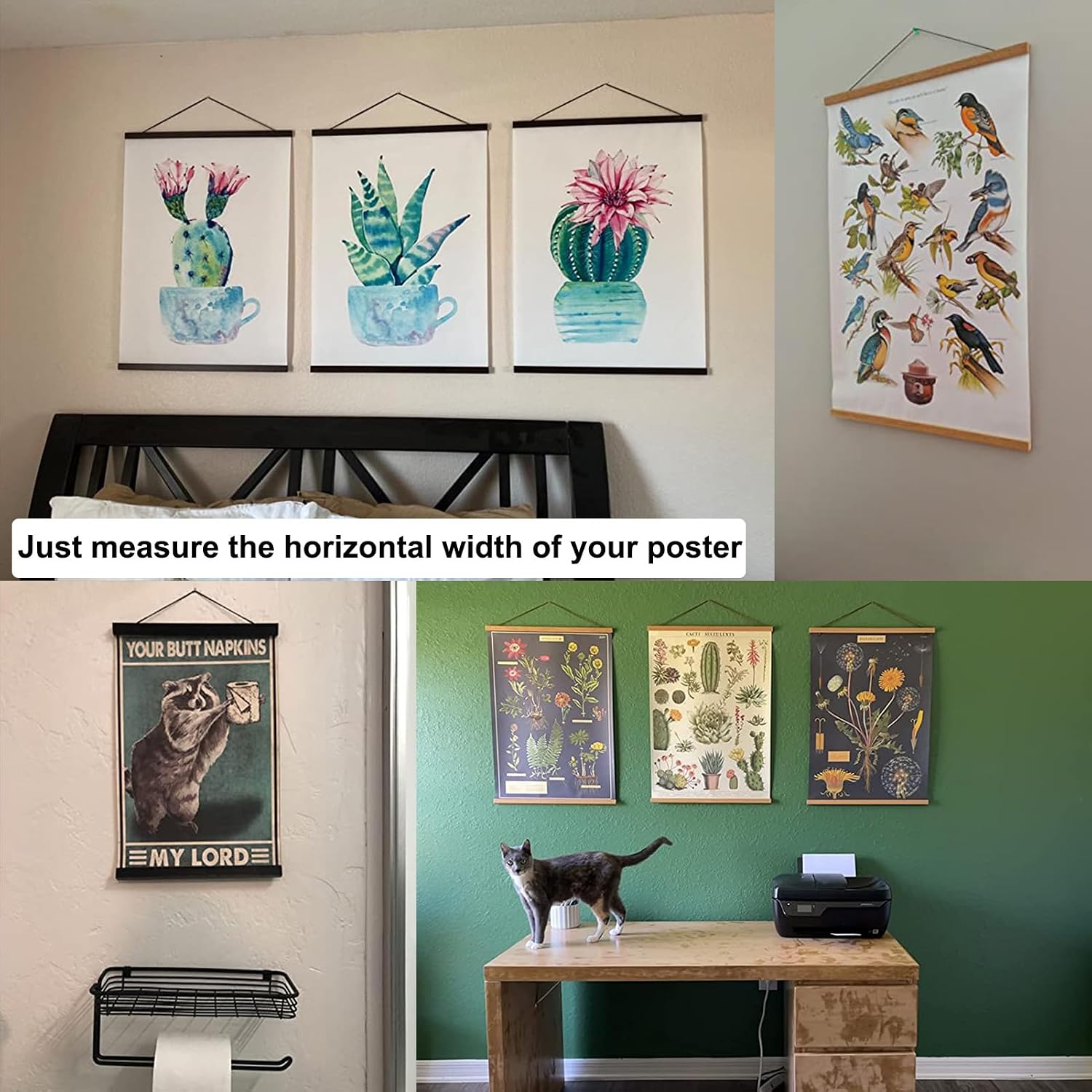 FALAMON 2 Pack Magnetic Poster Hanger Frame, 22x14 22x28 22x34 Magnet Poster Frame Hangers for Hanging Posters, Prints