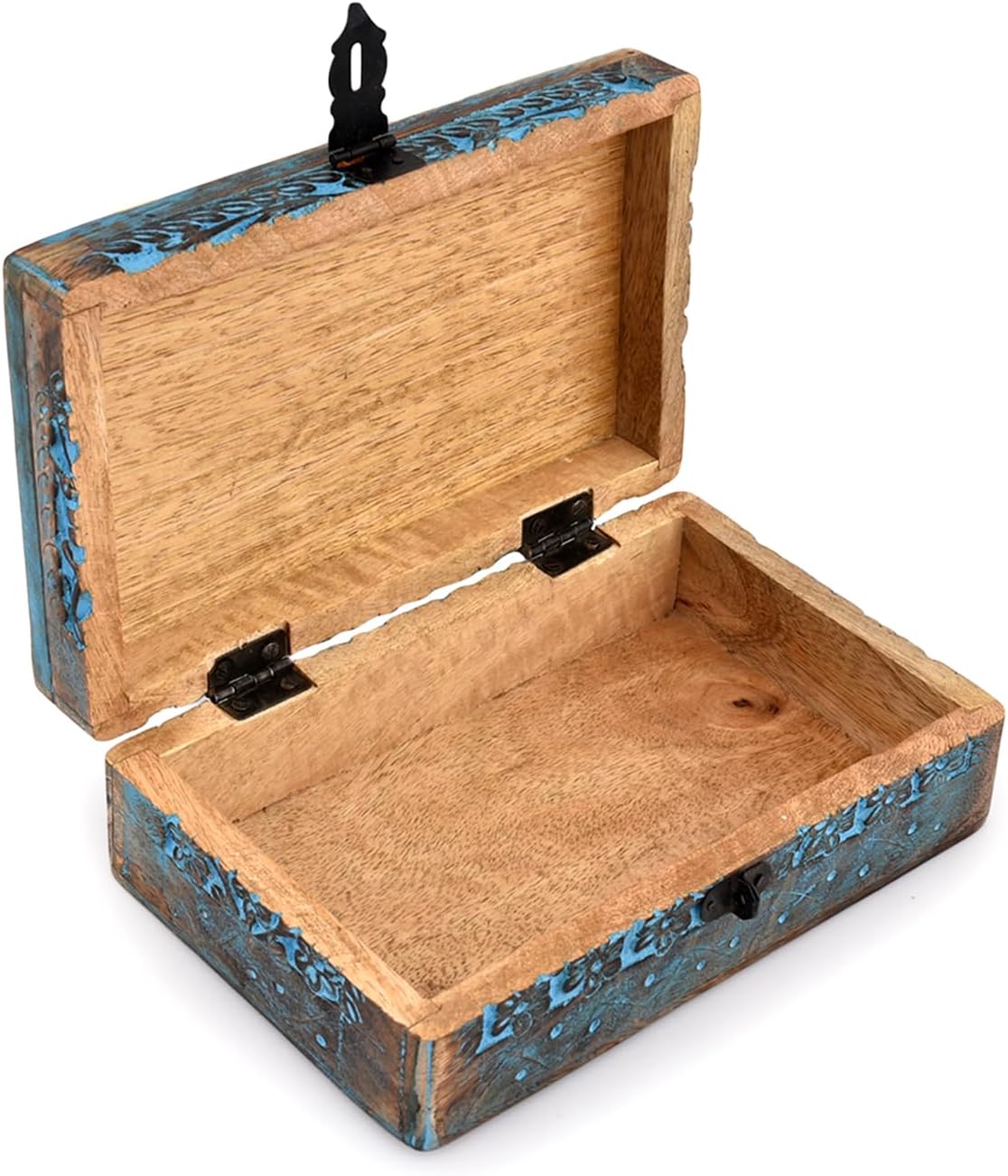 Wooden Jewelry Box / 8 x 5 x 2.5