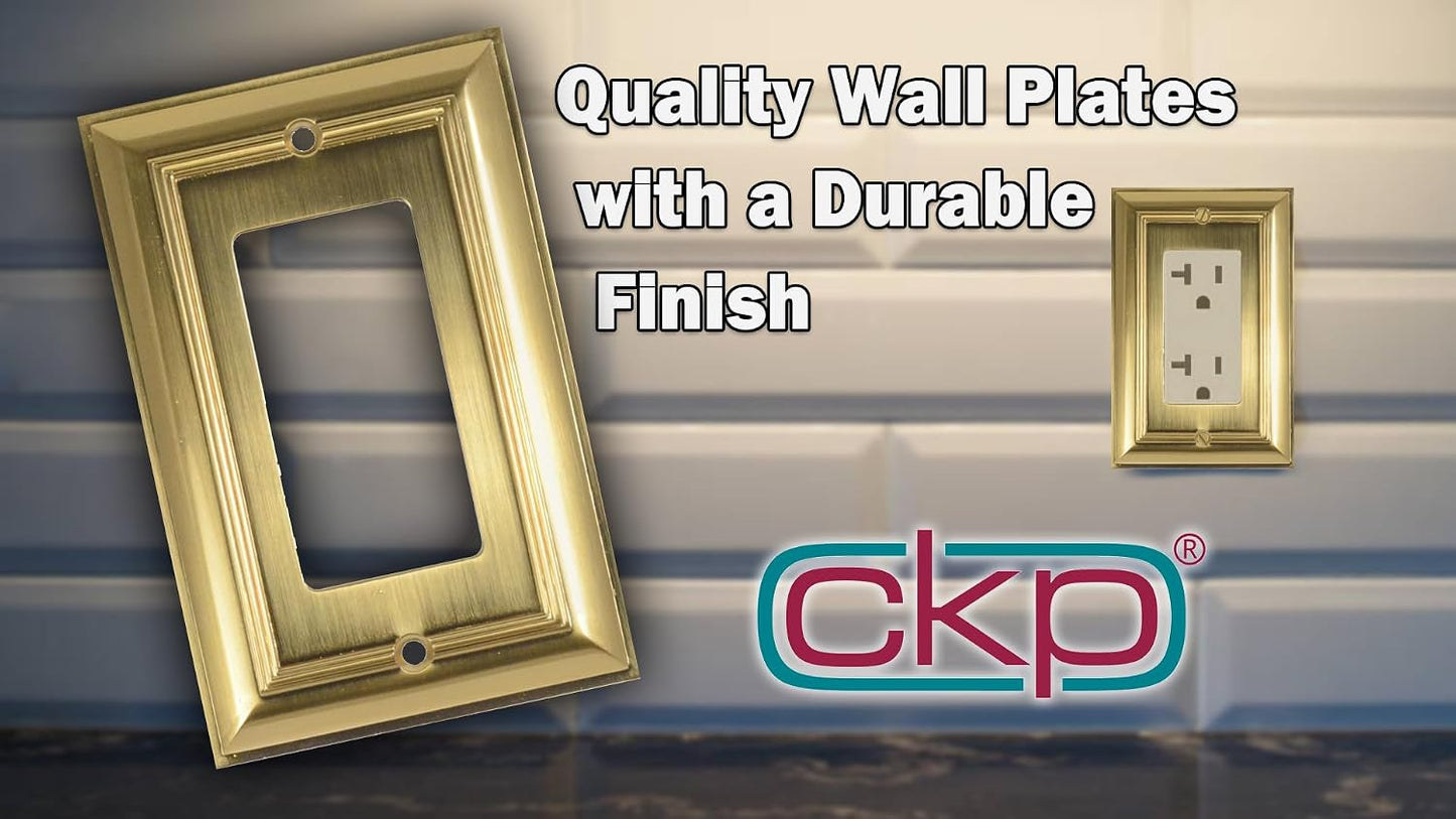 Cool Knobs and Pulls (CKP) Impressions Collection, 31200 Decorative Quad Toggle Wall Plate/Outlet Cover, Long Lasting