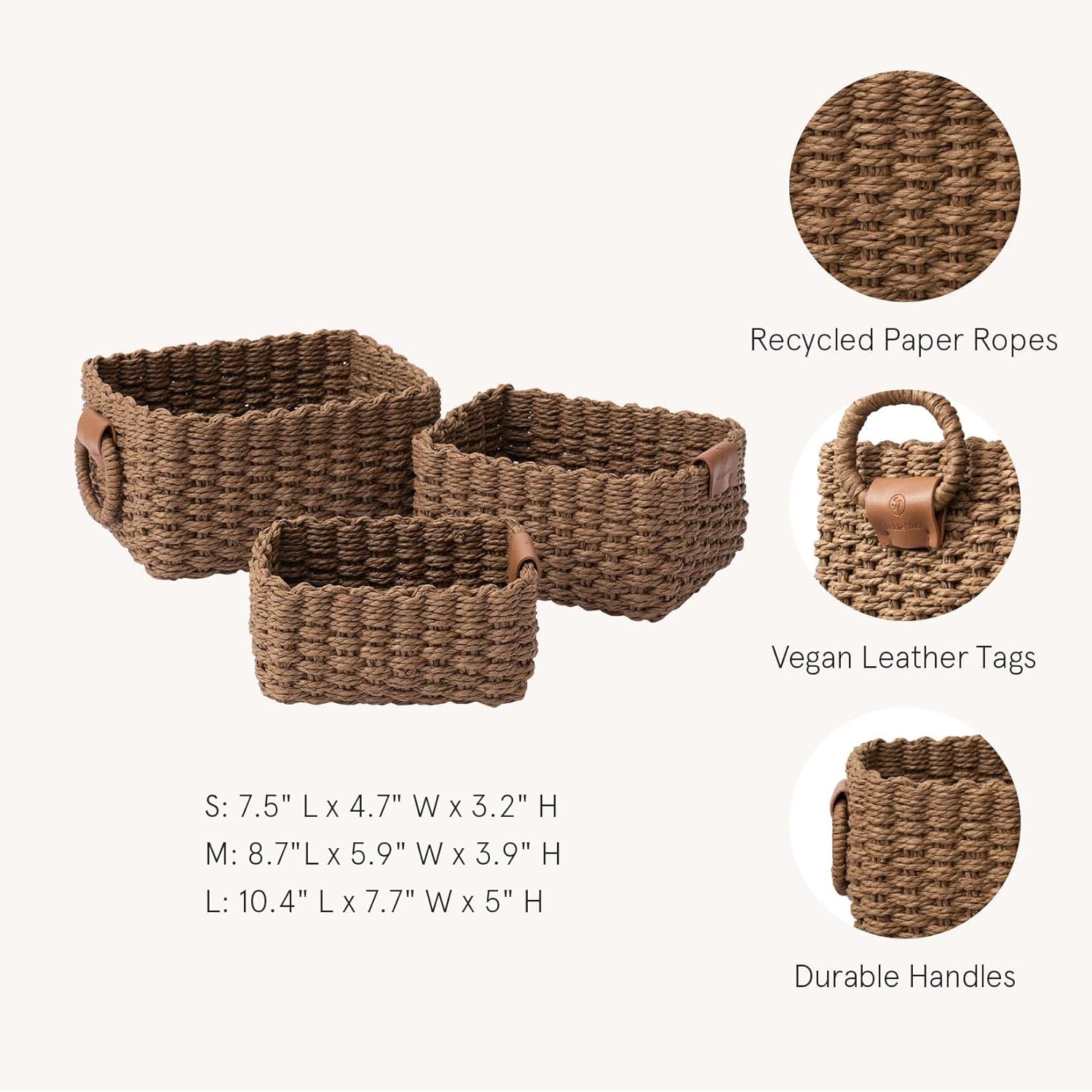 Woven Storage Baskets / Brown